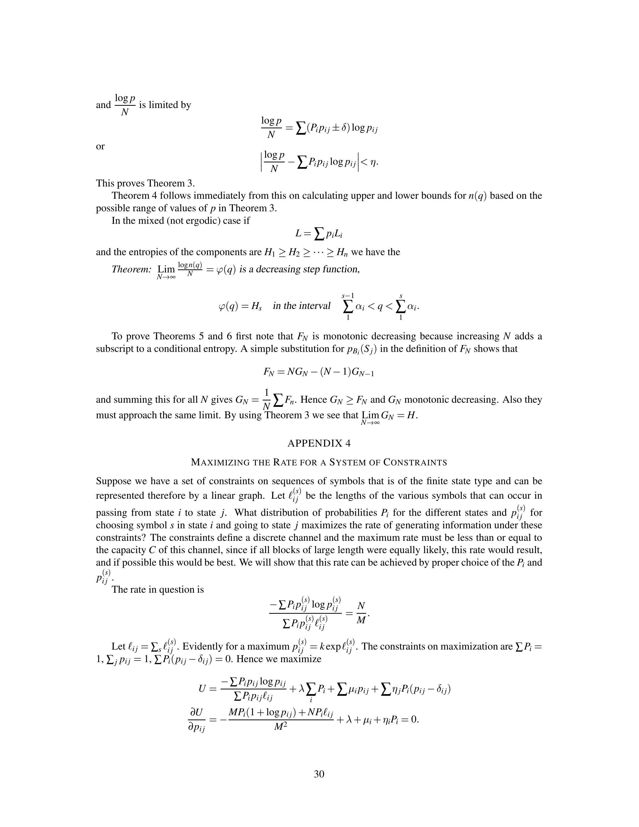 Mathematical Theory of Communication Research Paper by Claude E. Shannon — page 30