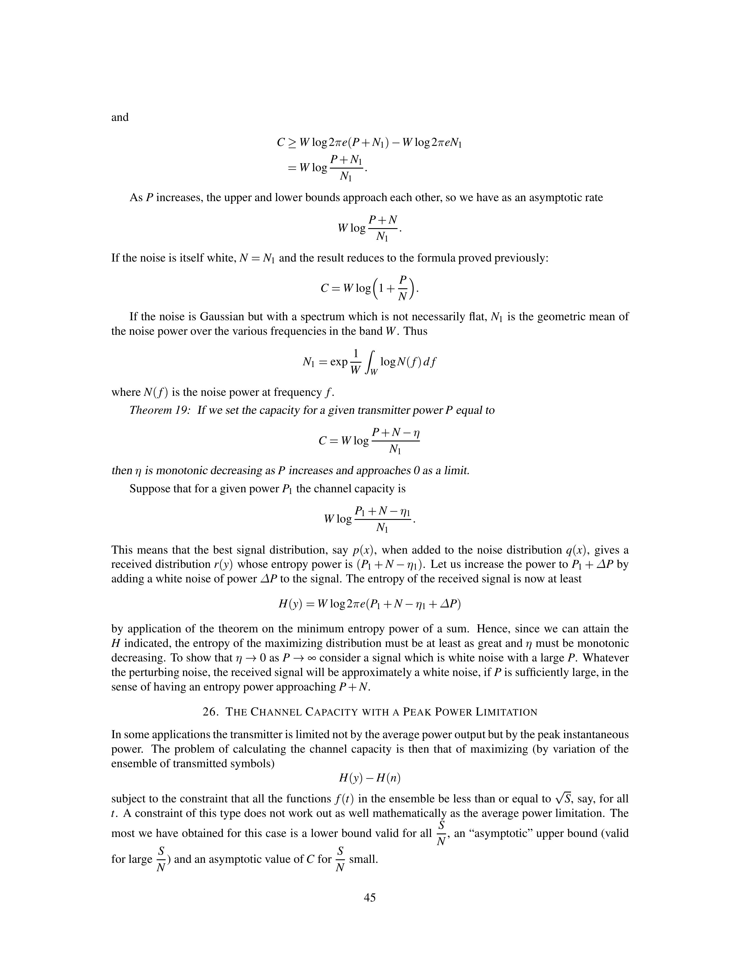 Mathematical Theory of Communication Research Paper by Claude E. Shannon — page 45