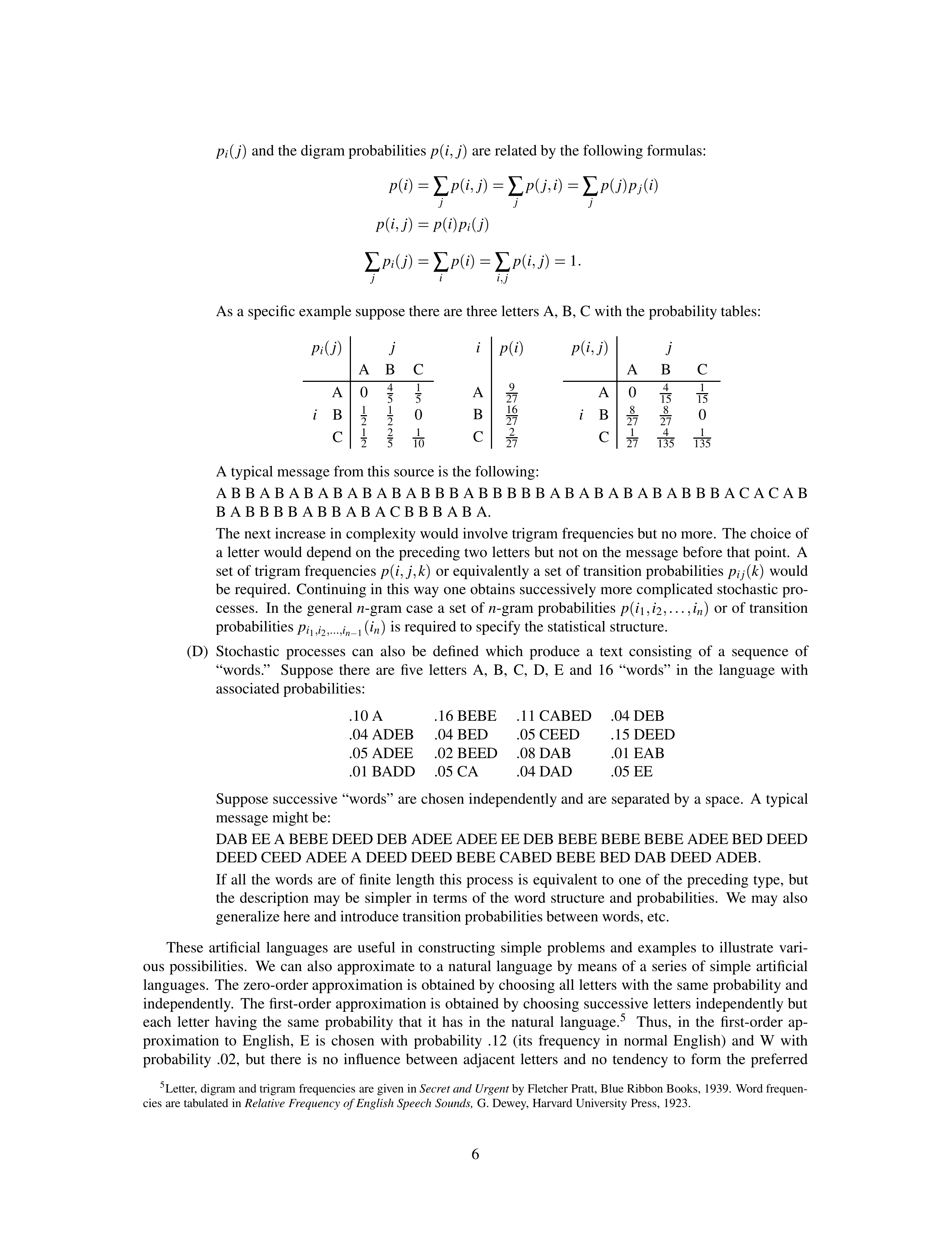 Mathematical Theory of Communication Research Paper by Claude E. Shannon — page 6