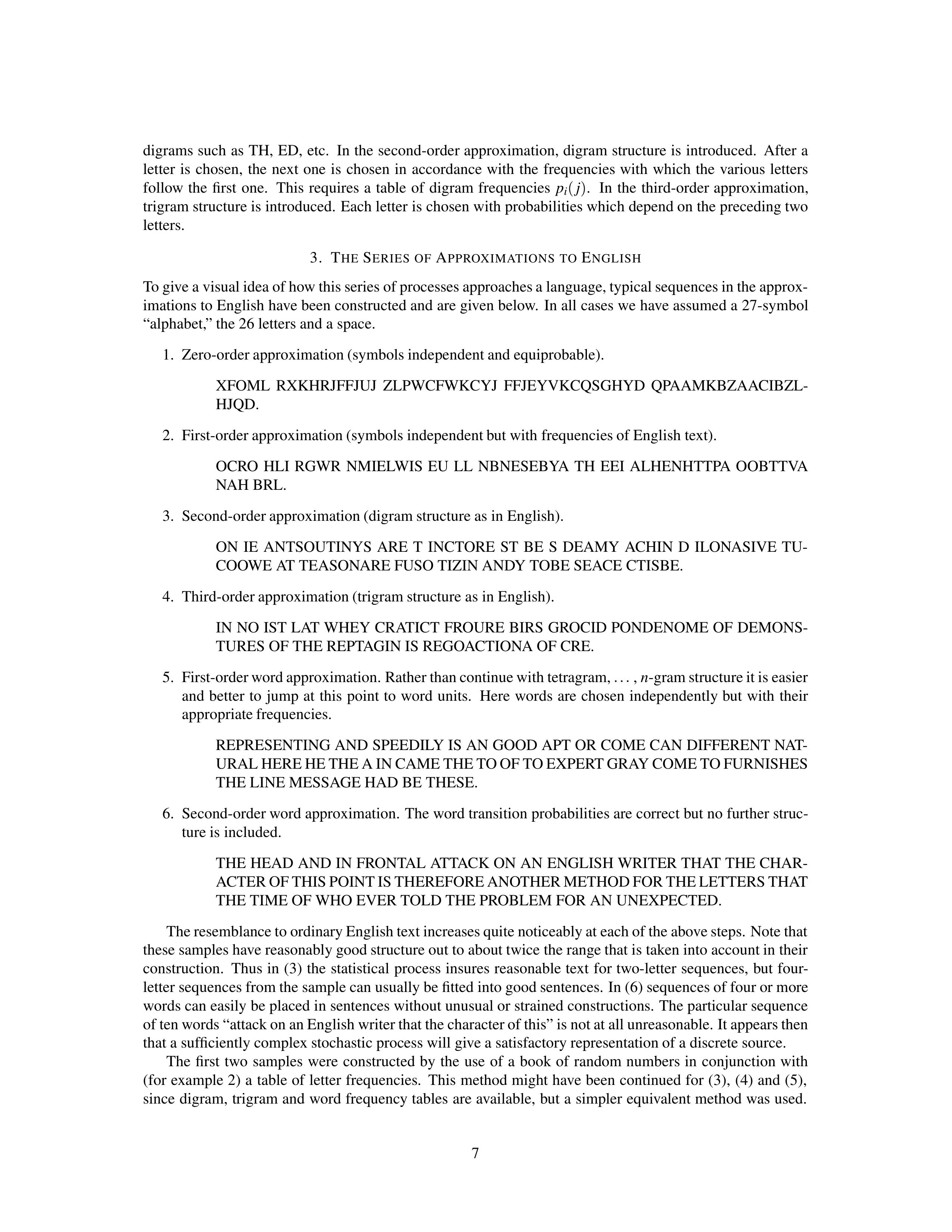 Mathematical Theory of Communication Research Paper by Claude E. Shannon — page 7