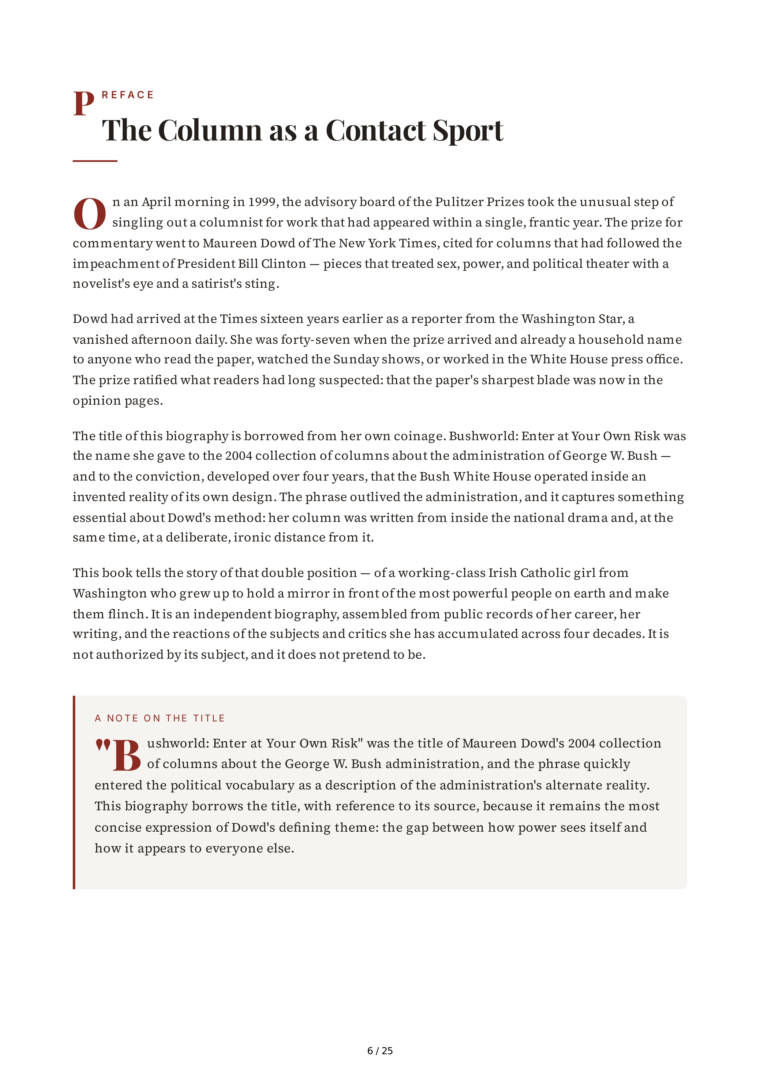 Maureen Dowd Bushworld Enter at Your Own Risk Biography — page 6