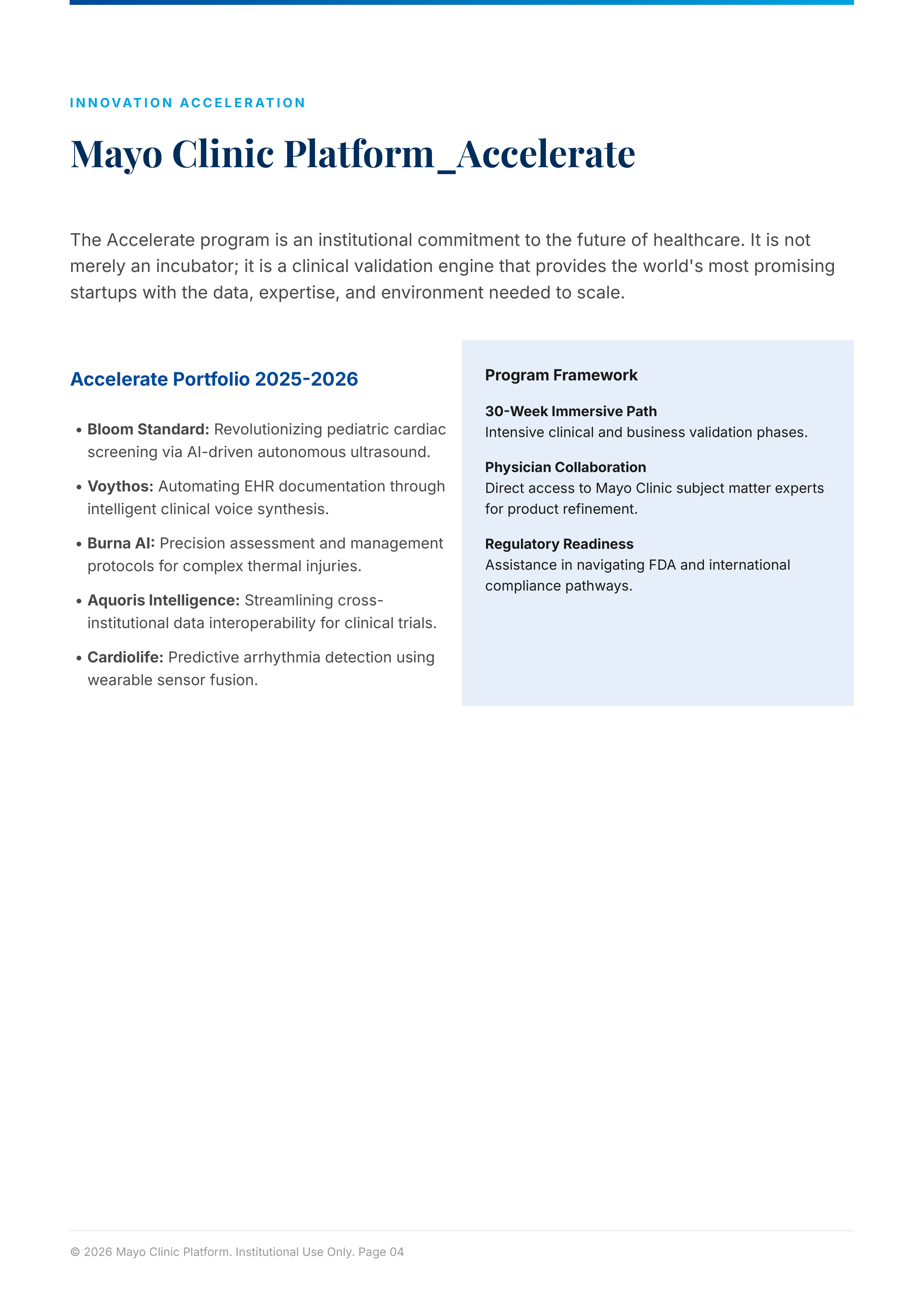 Mayo Clinic Platform Digital Health & Startup Portfolio — page 4