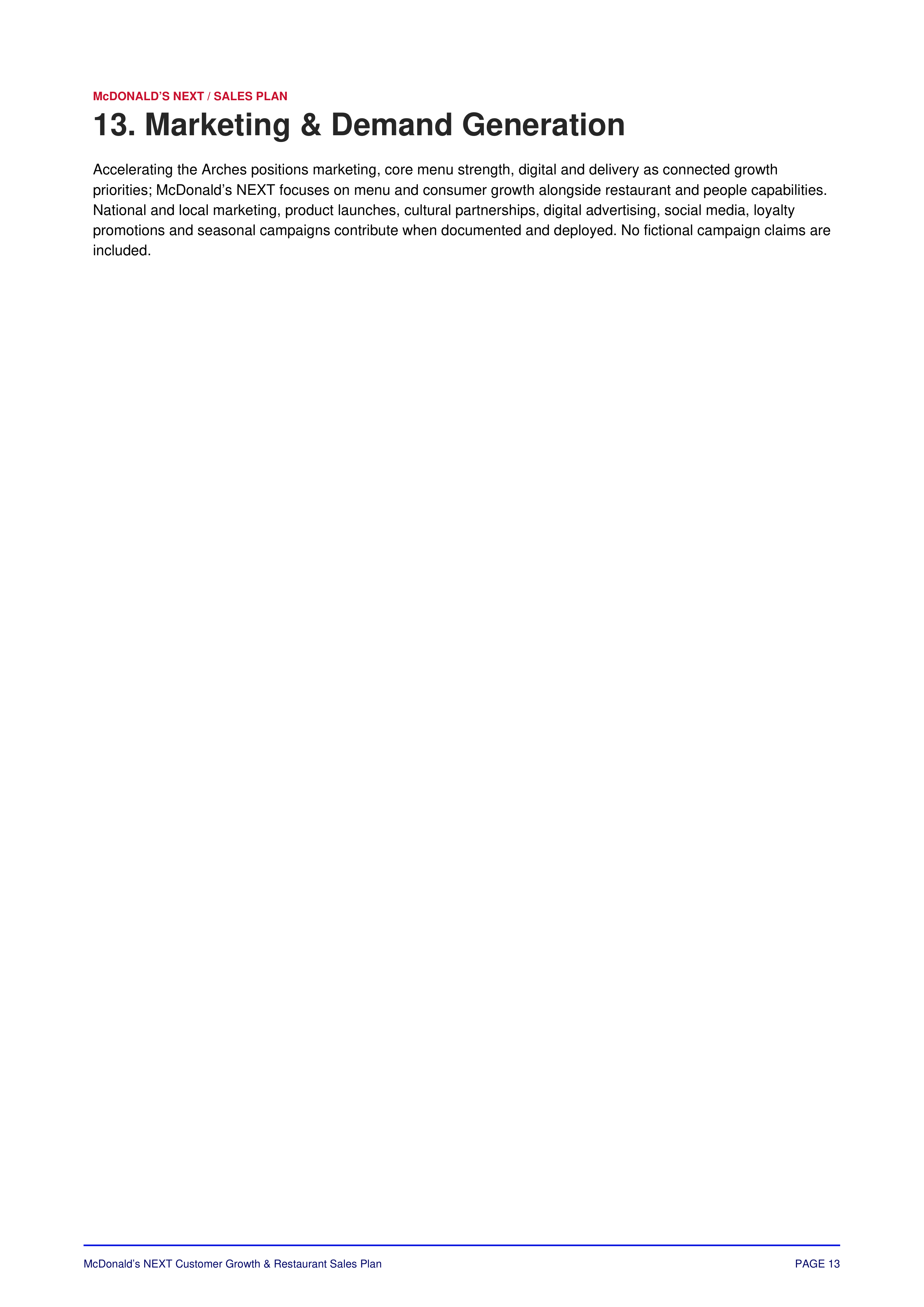 McDonald’s NEXT Customer Growth & Restaurant Sales Plan — page 14
