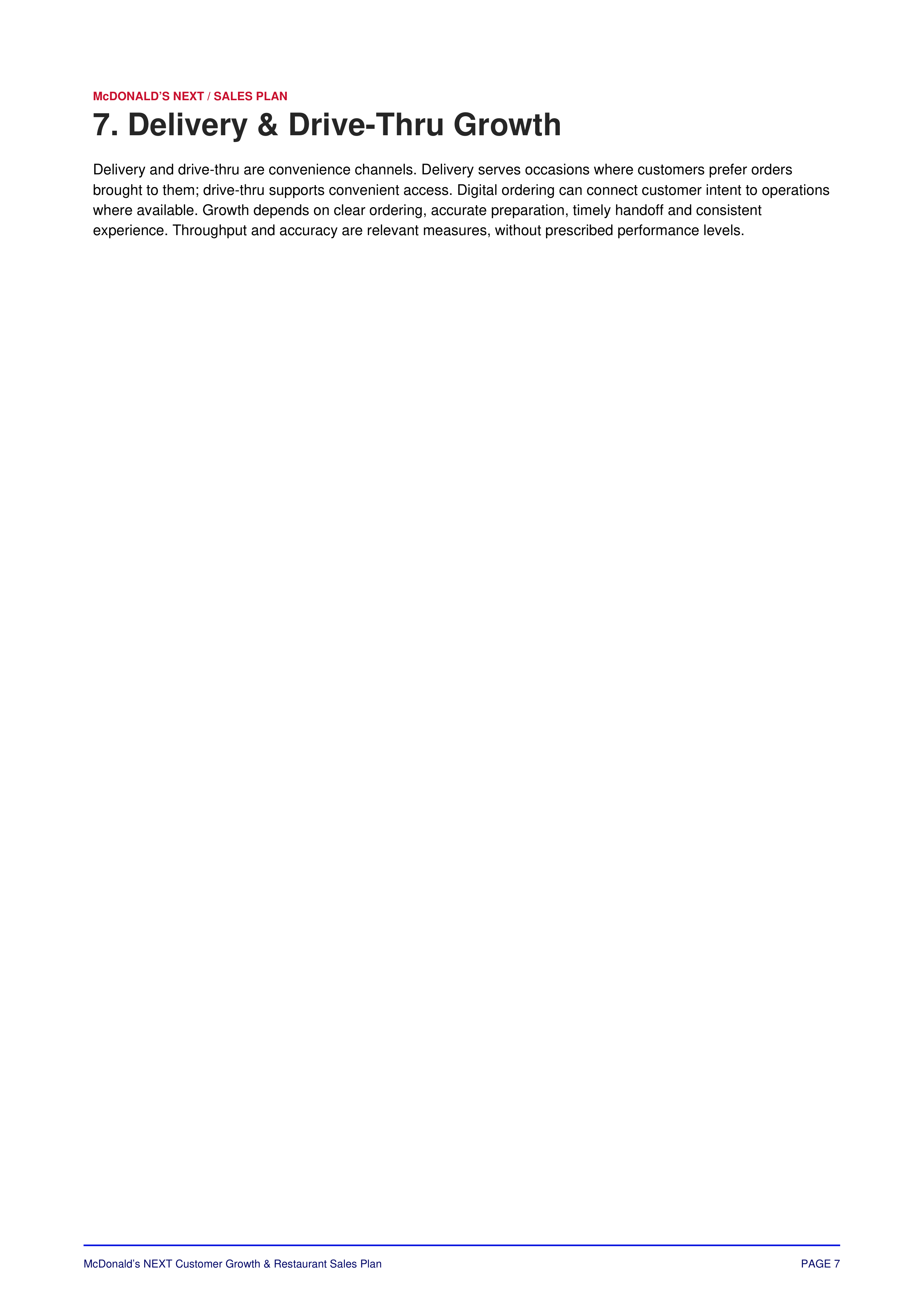 McDonald’s NEXT Customer Growth & Restaurant Sales Plan — page 8