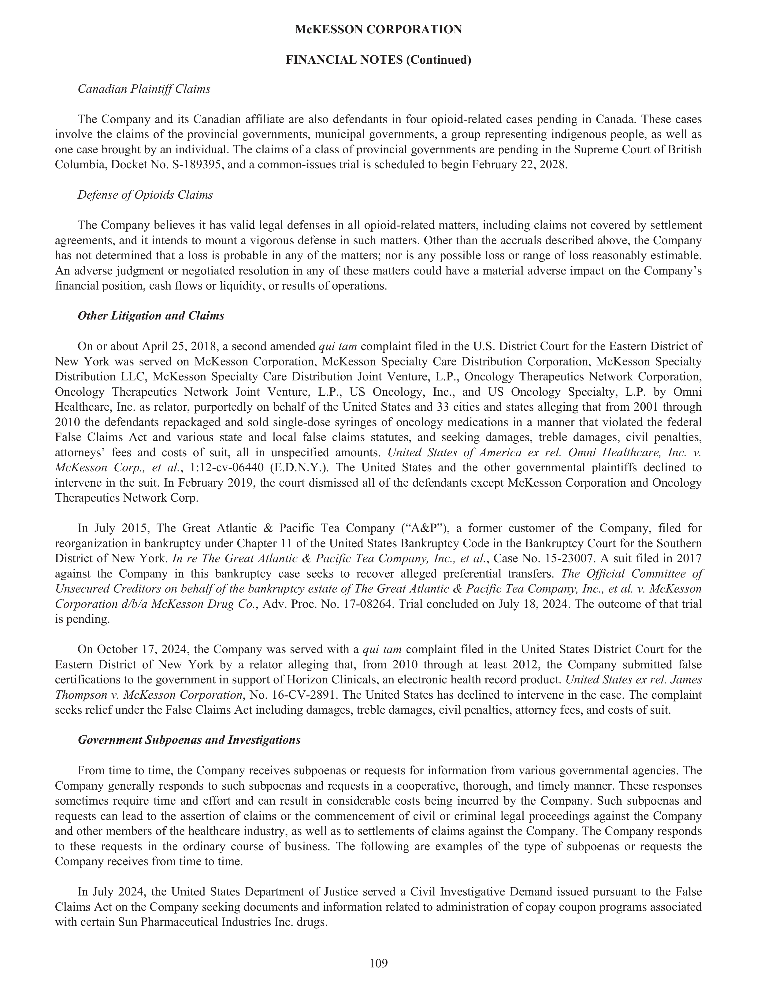 McKesson Annual Report — page 115