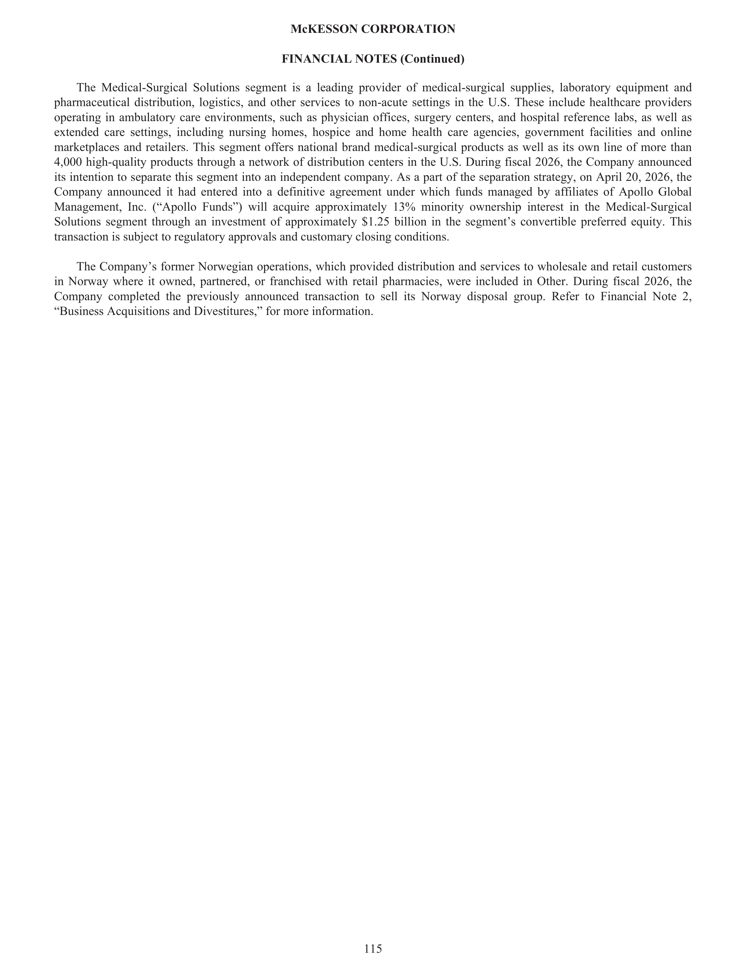 McKesson Annual Report — page 121