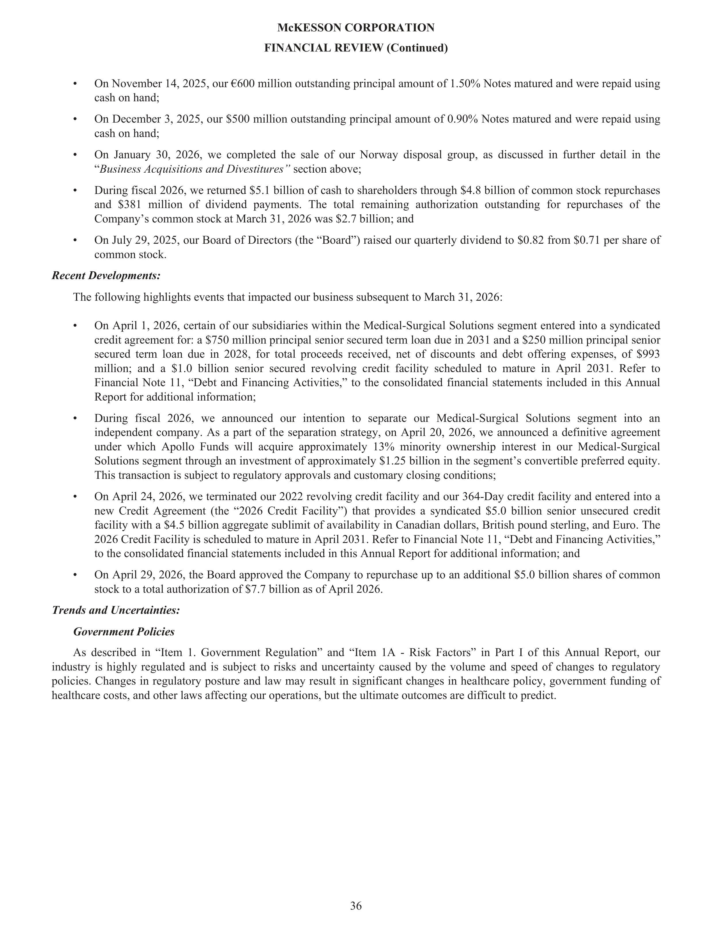 McKesson Annual Report — page 42