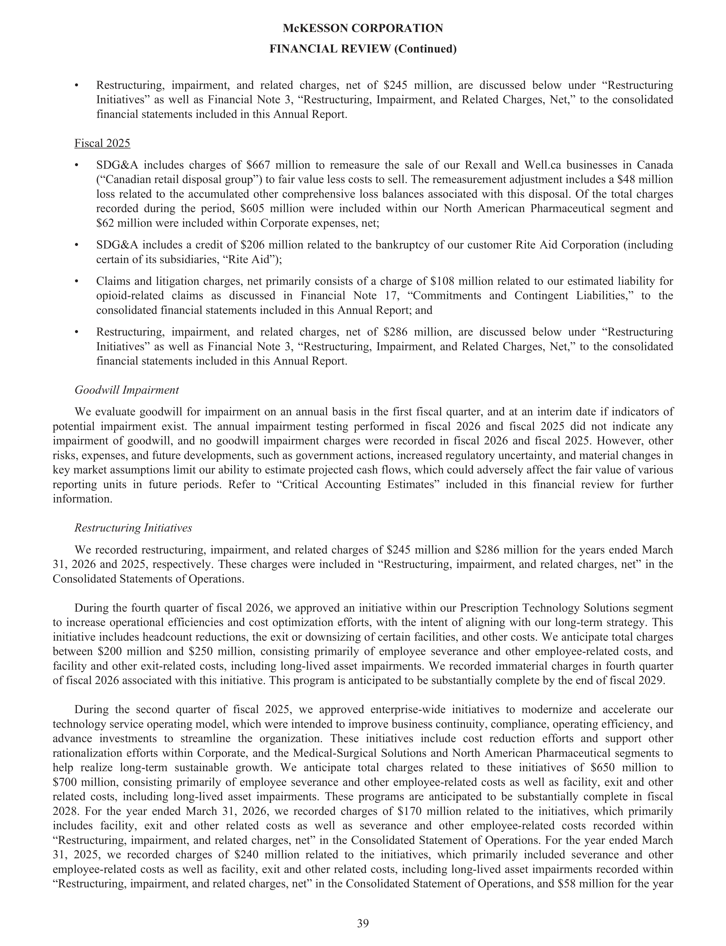 McKesson Annual Report — page 45