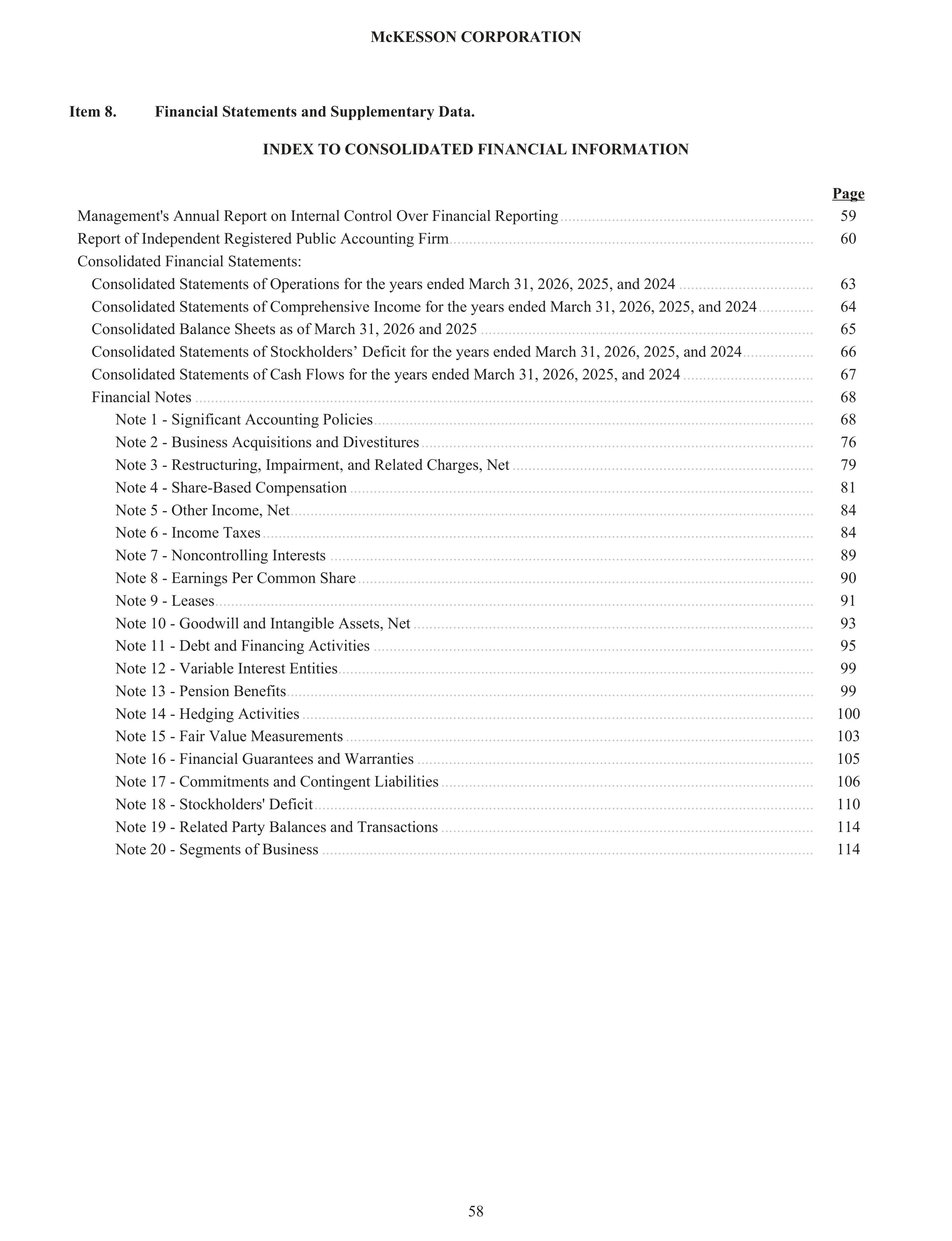 McKesson Annual Report — page 64