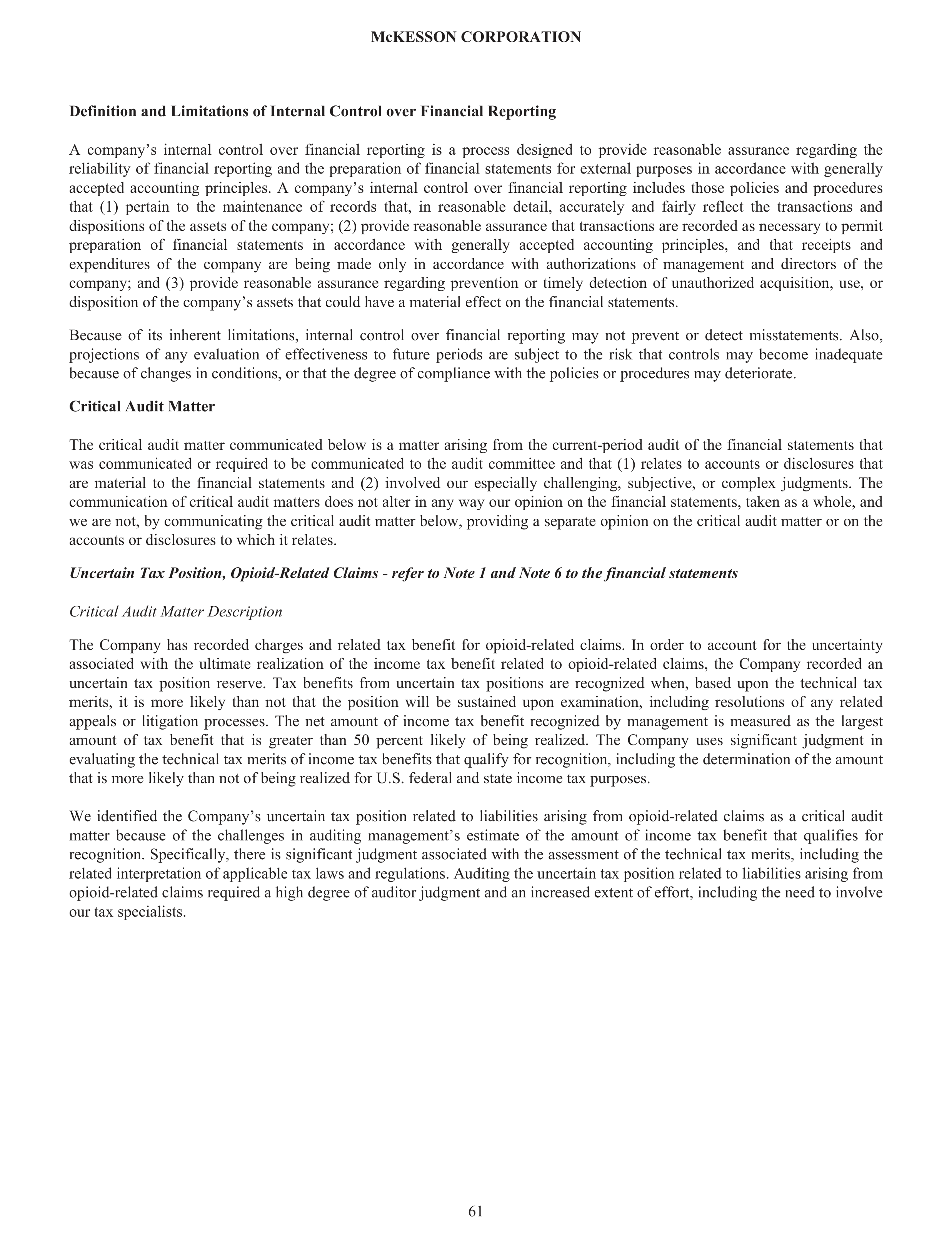 McKesson Annual Report — page 67