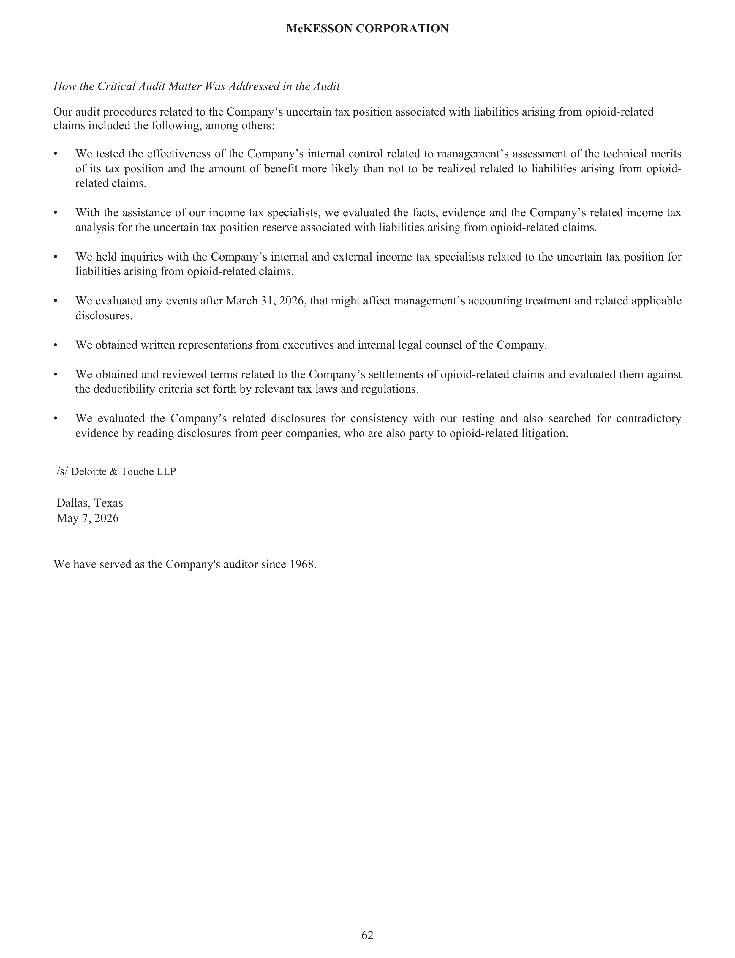 McKesson Annual Report — page 68