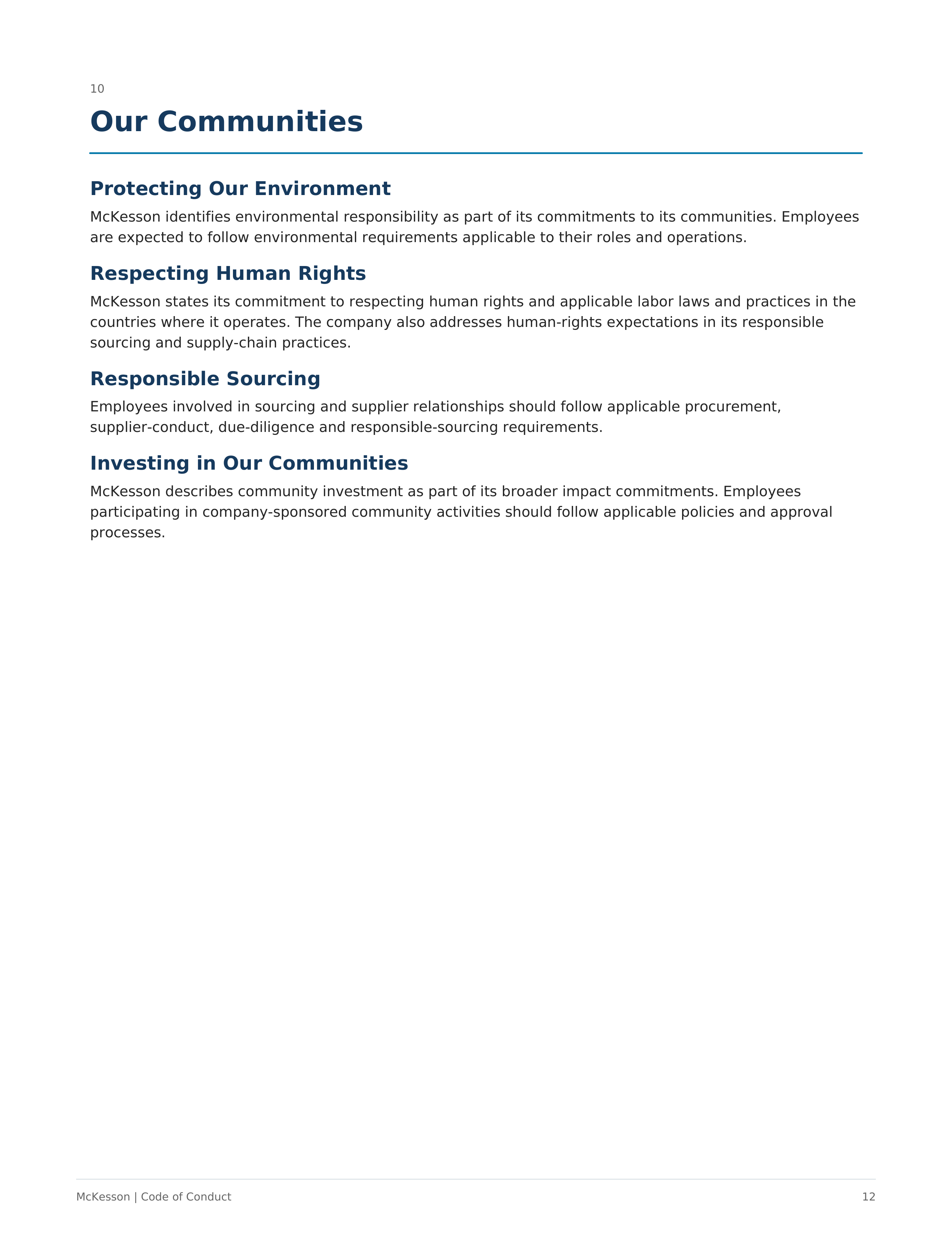 McKesson Code of Conduct Handbook — page 12