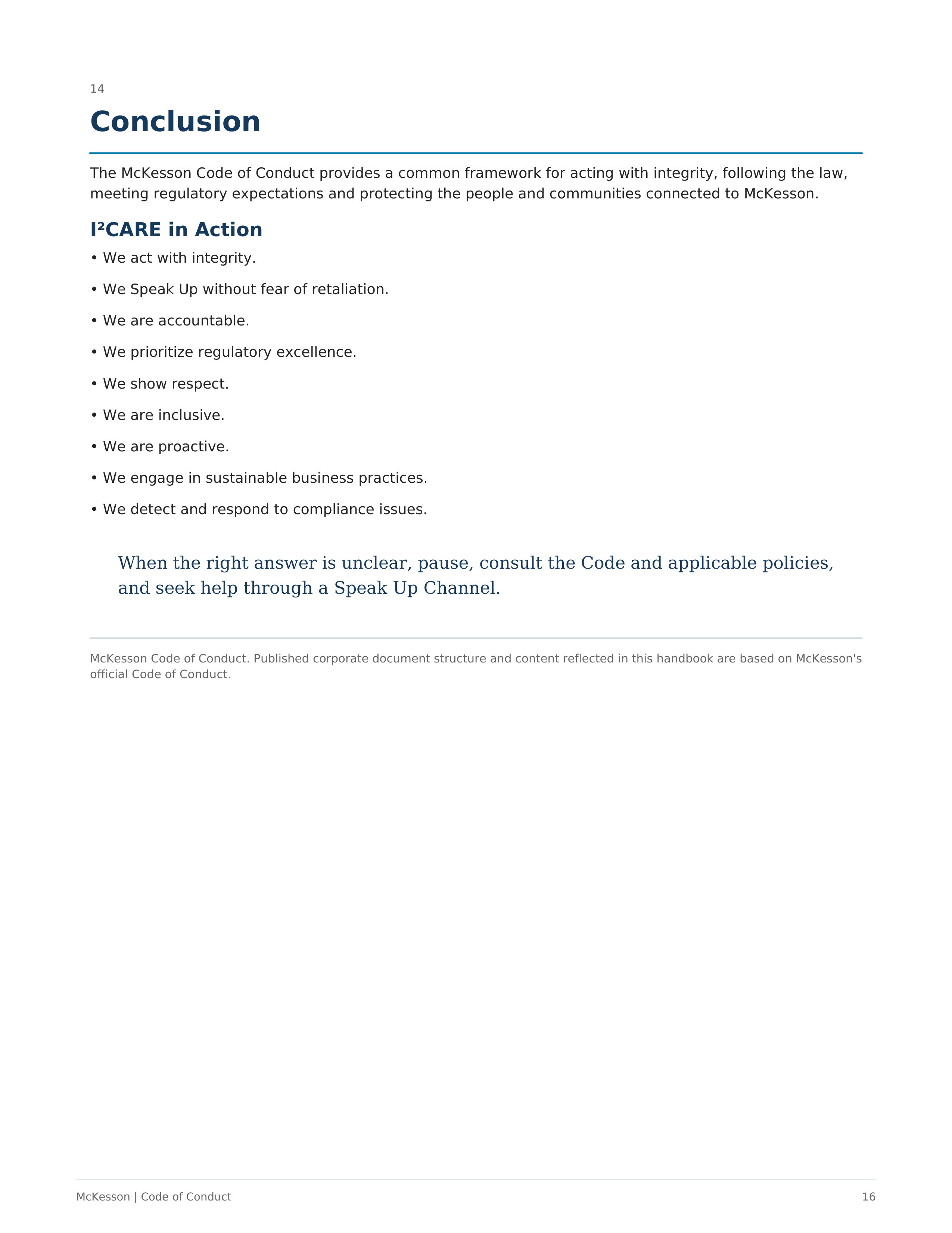 McKesson Code of Conduct Handbook — page 16