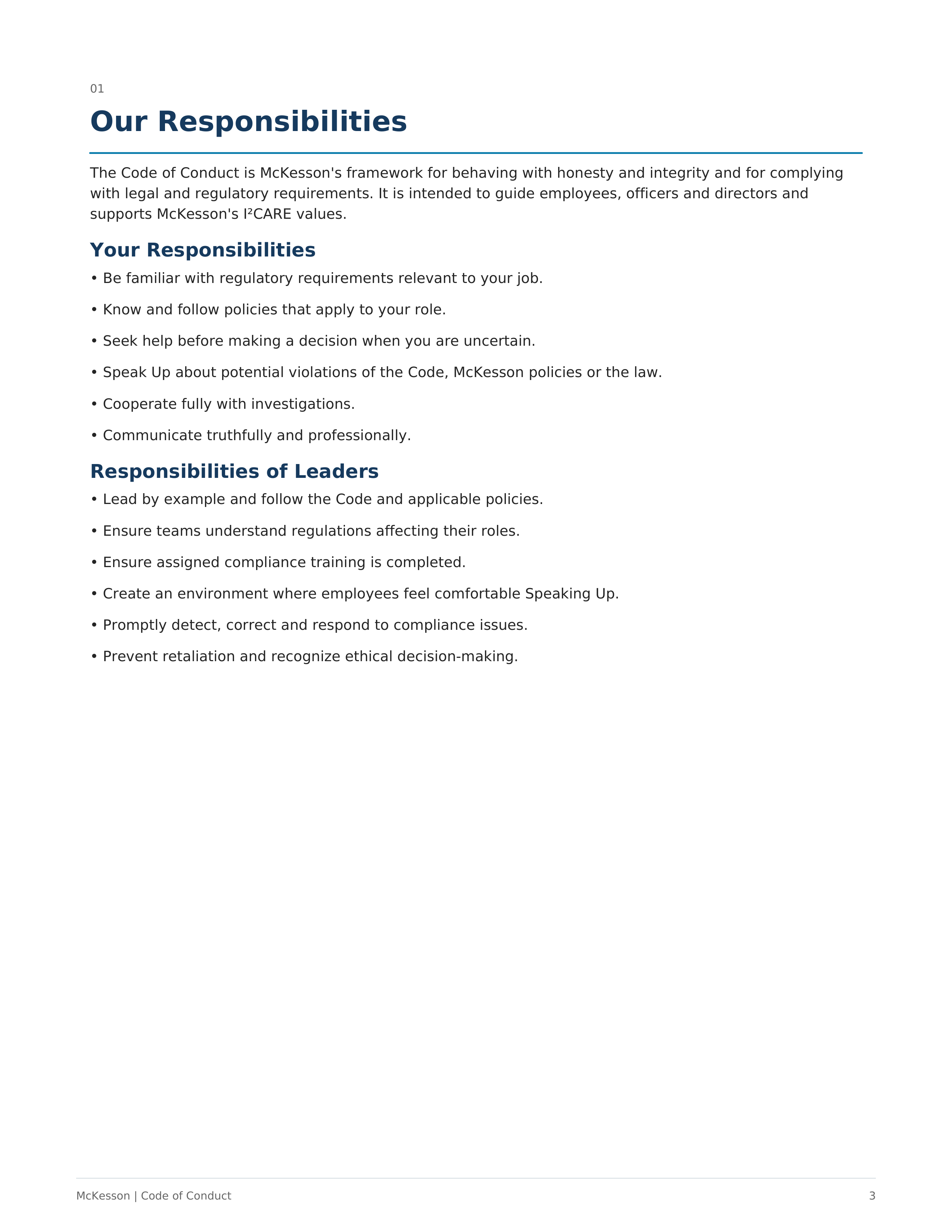 McKesson Code of Conduct Handbook — page 3