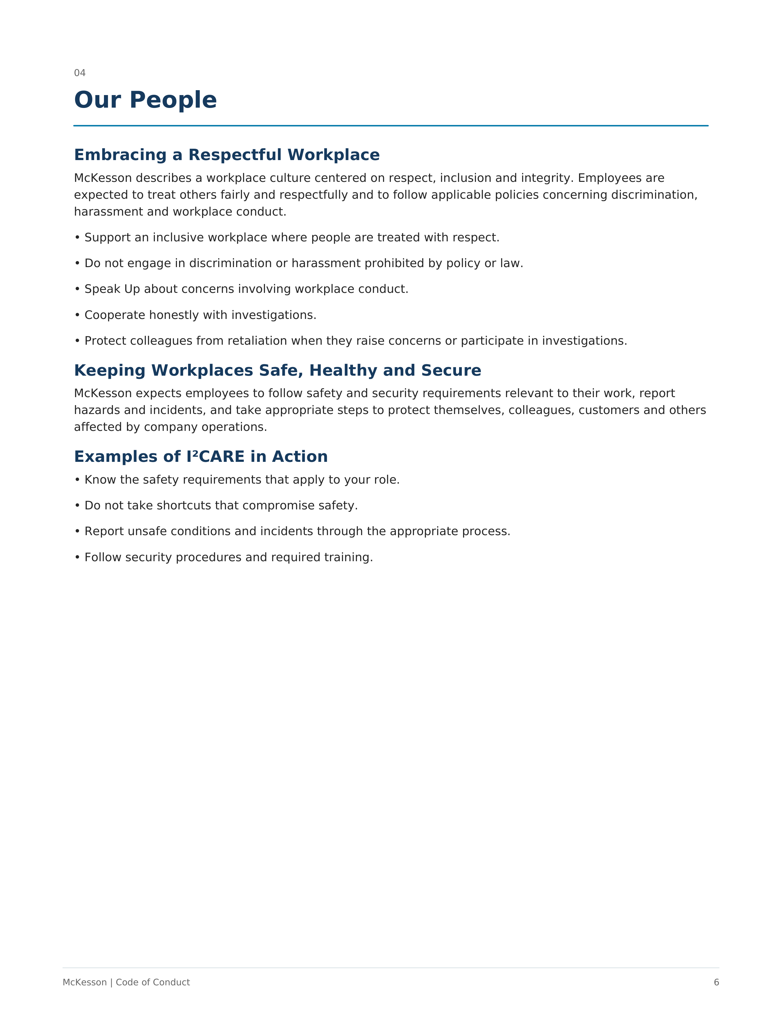 McKesson Code of Conduct Handbook — page 6