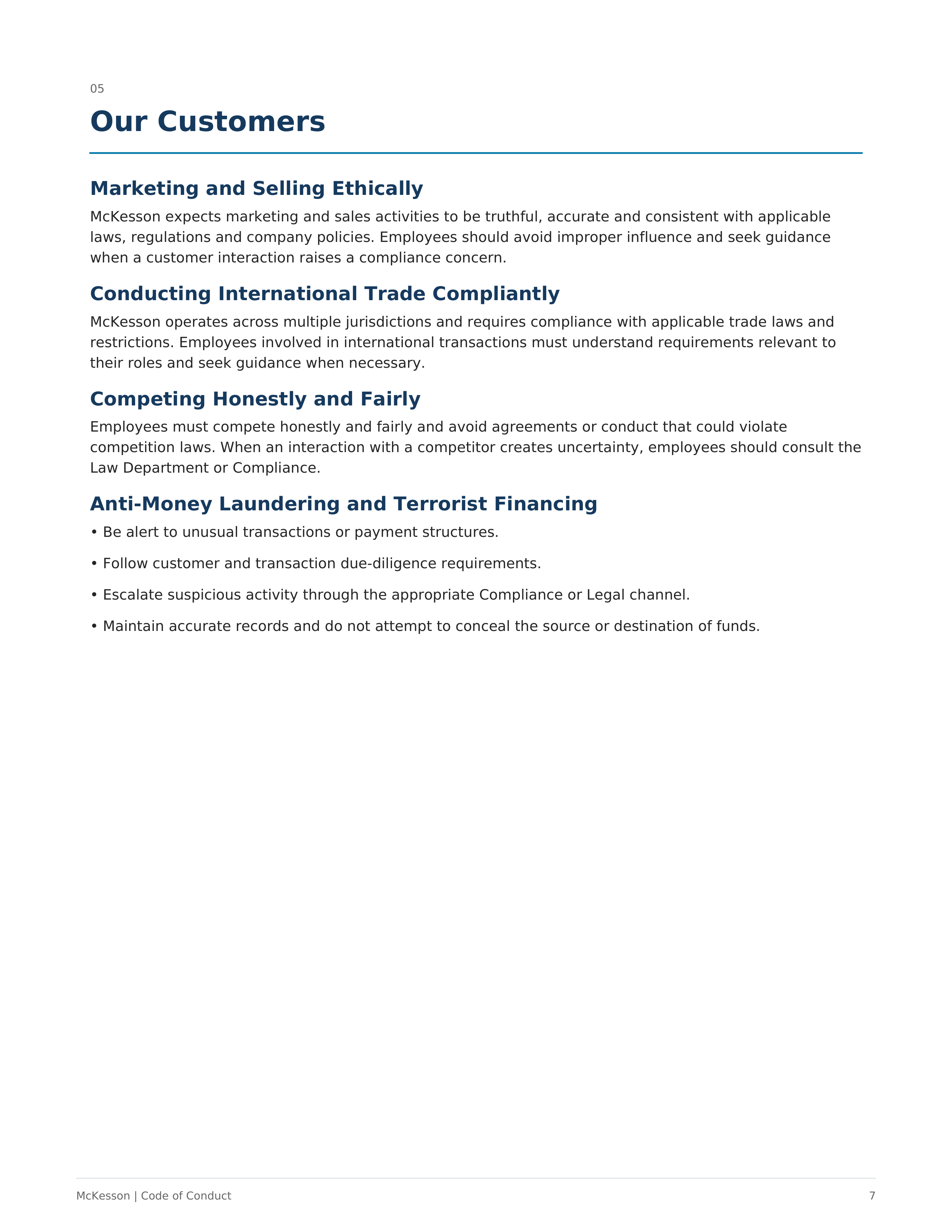 McKesson Code of Conduct Handbook — page 7