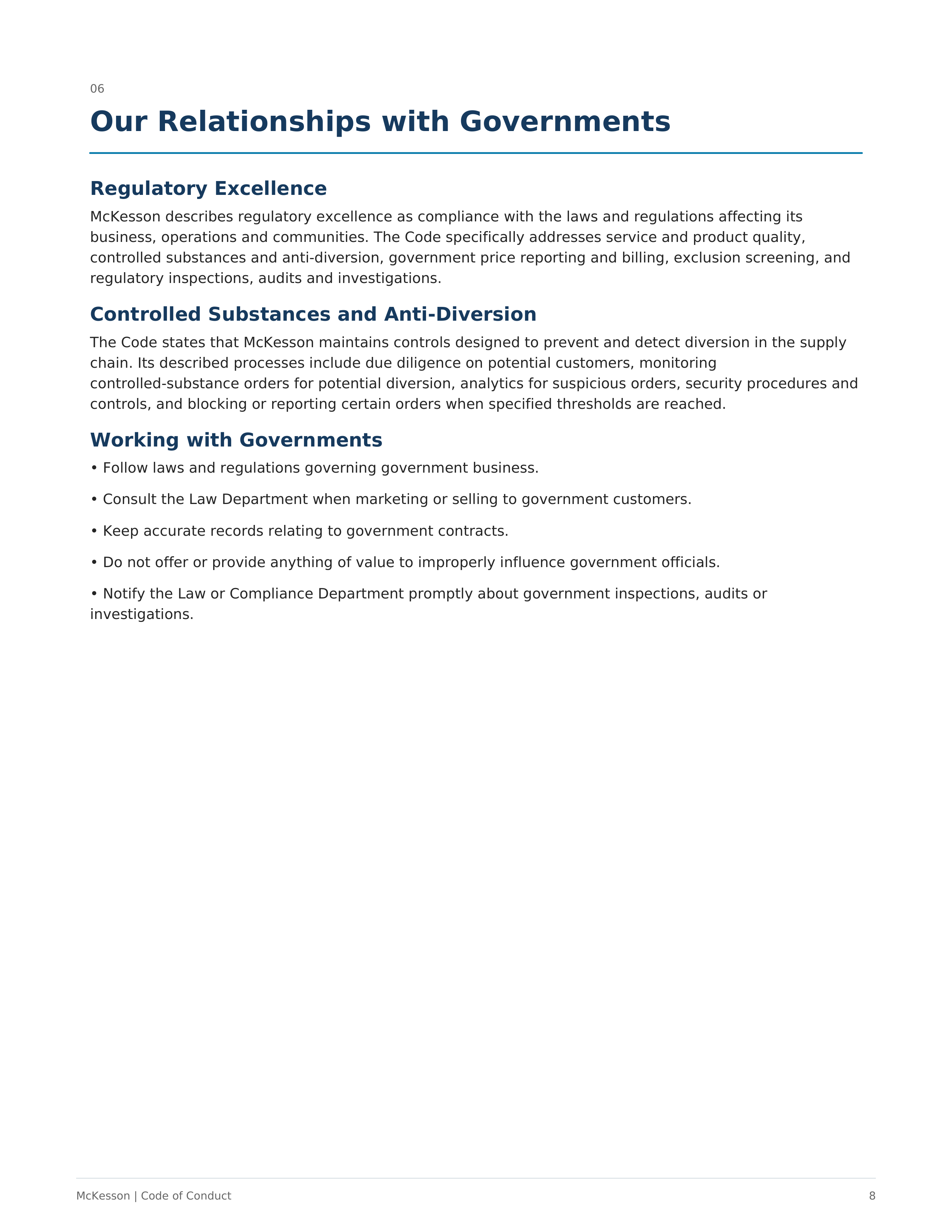 McKesson Code of Conduct Handbook — page 8