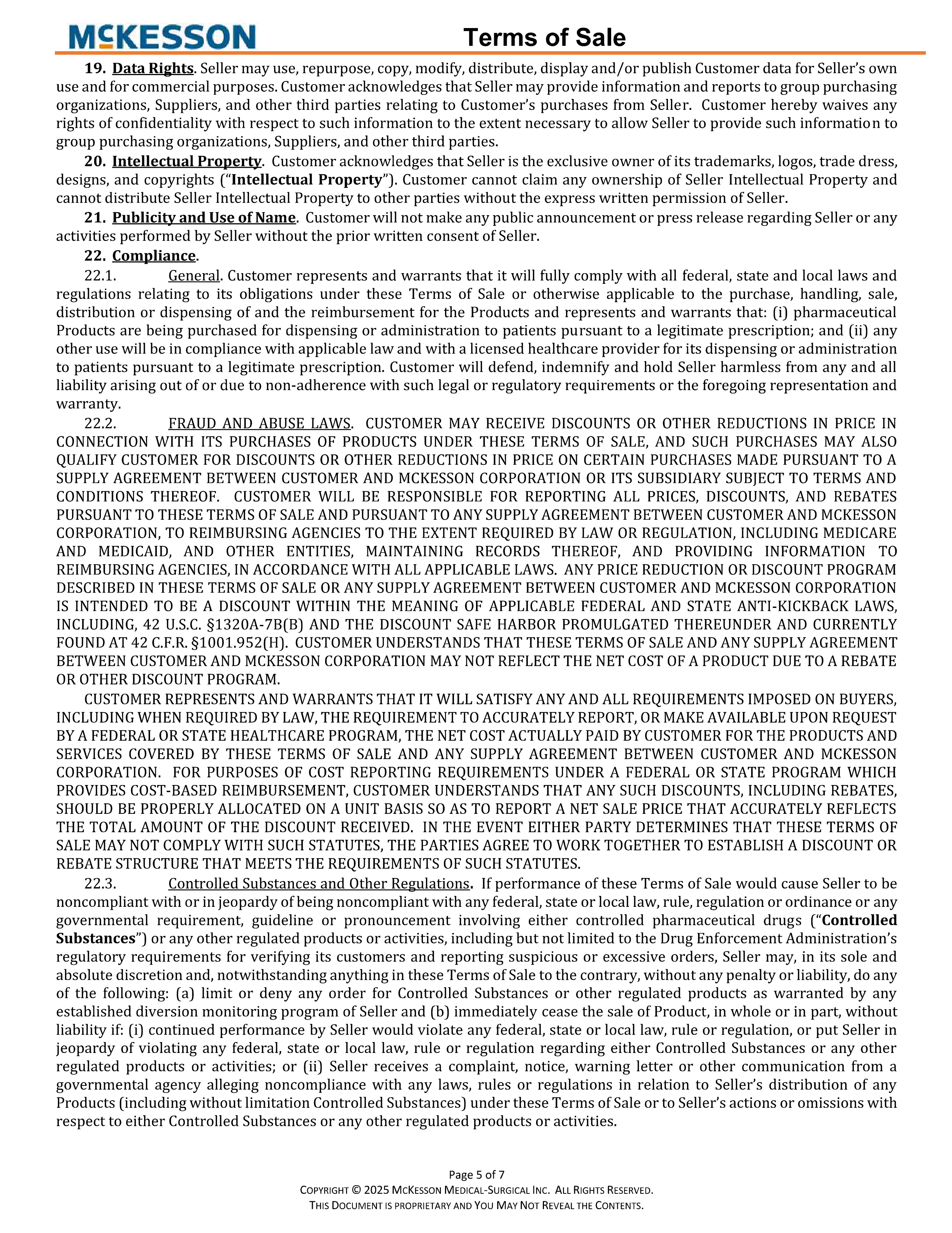 McKesson Corporation Product Purchase — page 5