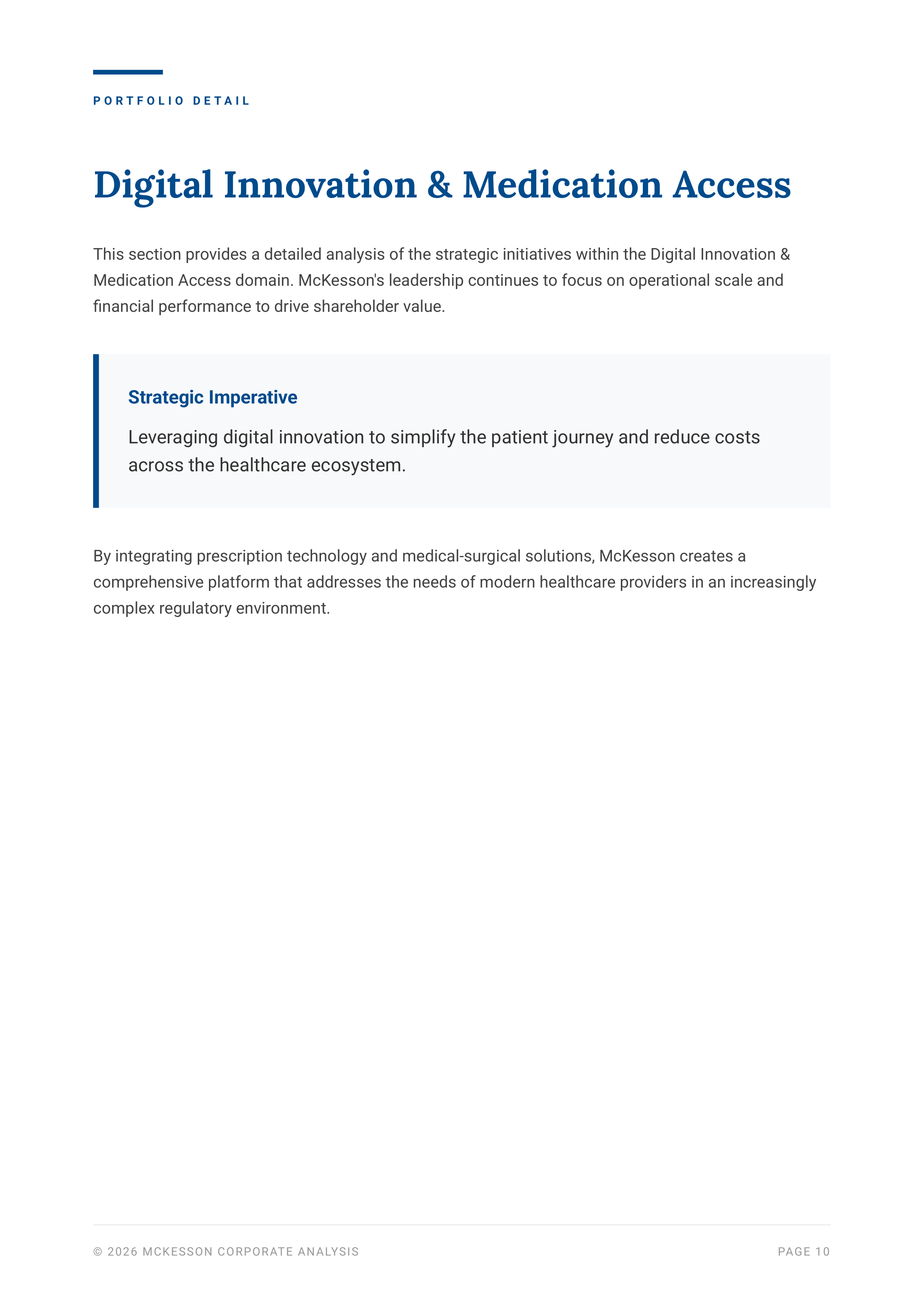 McKesson Corporation’s Strategic Business Segment Portfolio — page 11