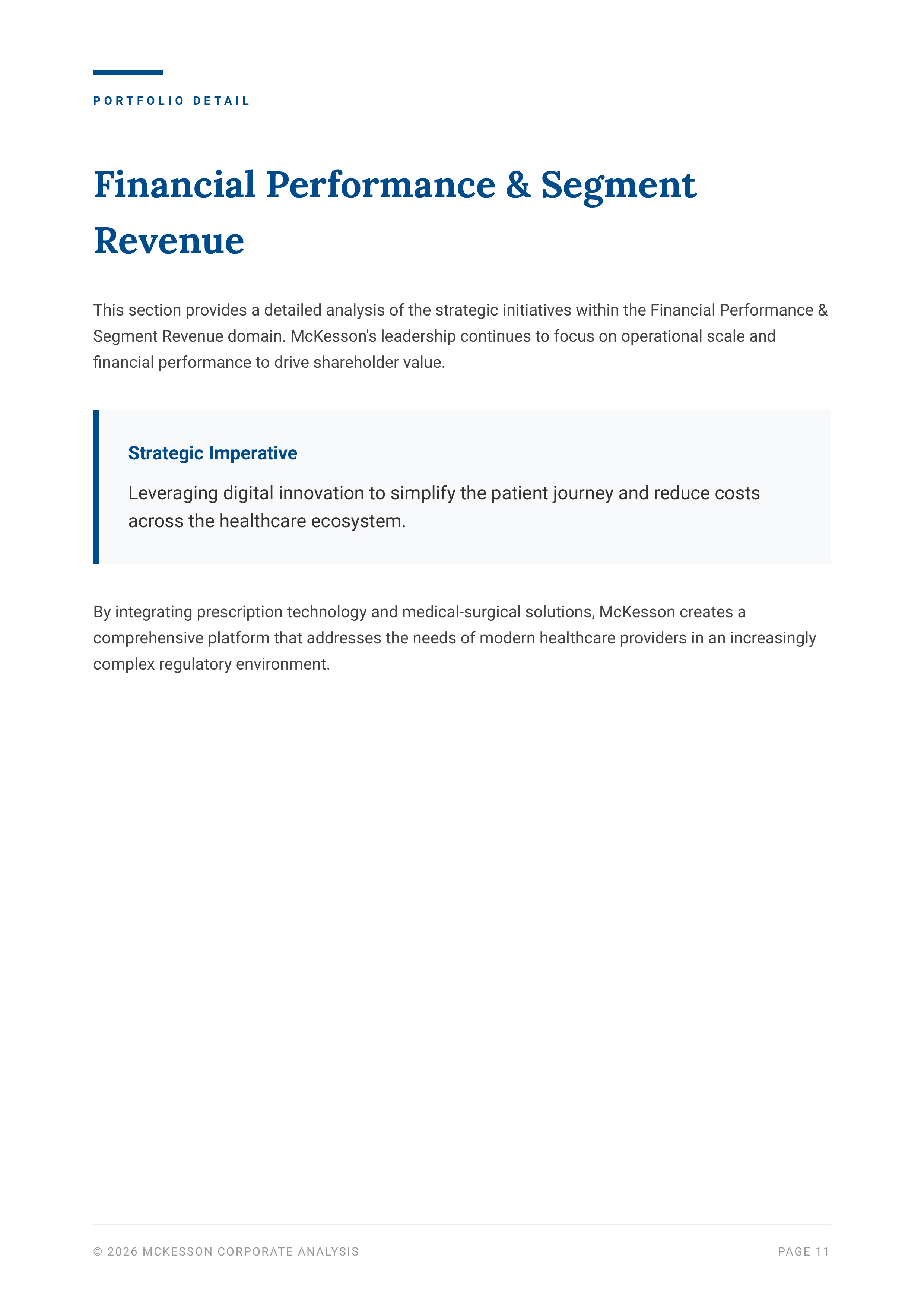 McKesson Corporation’s Strategic Business Segment Portfolio — page 12