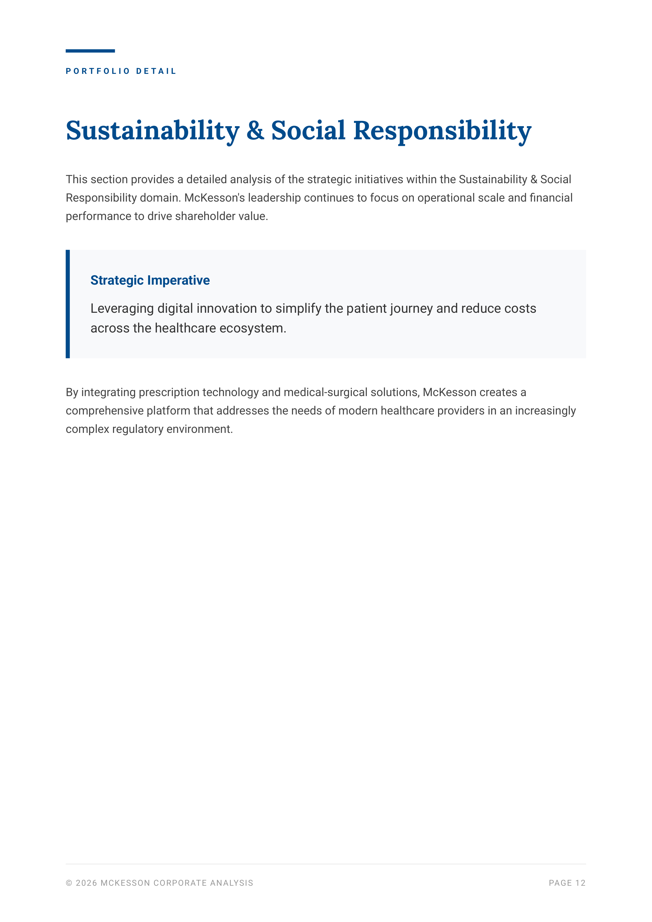 McKesson Corporation’s Strategic Business Segment Portfolio — page 13