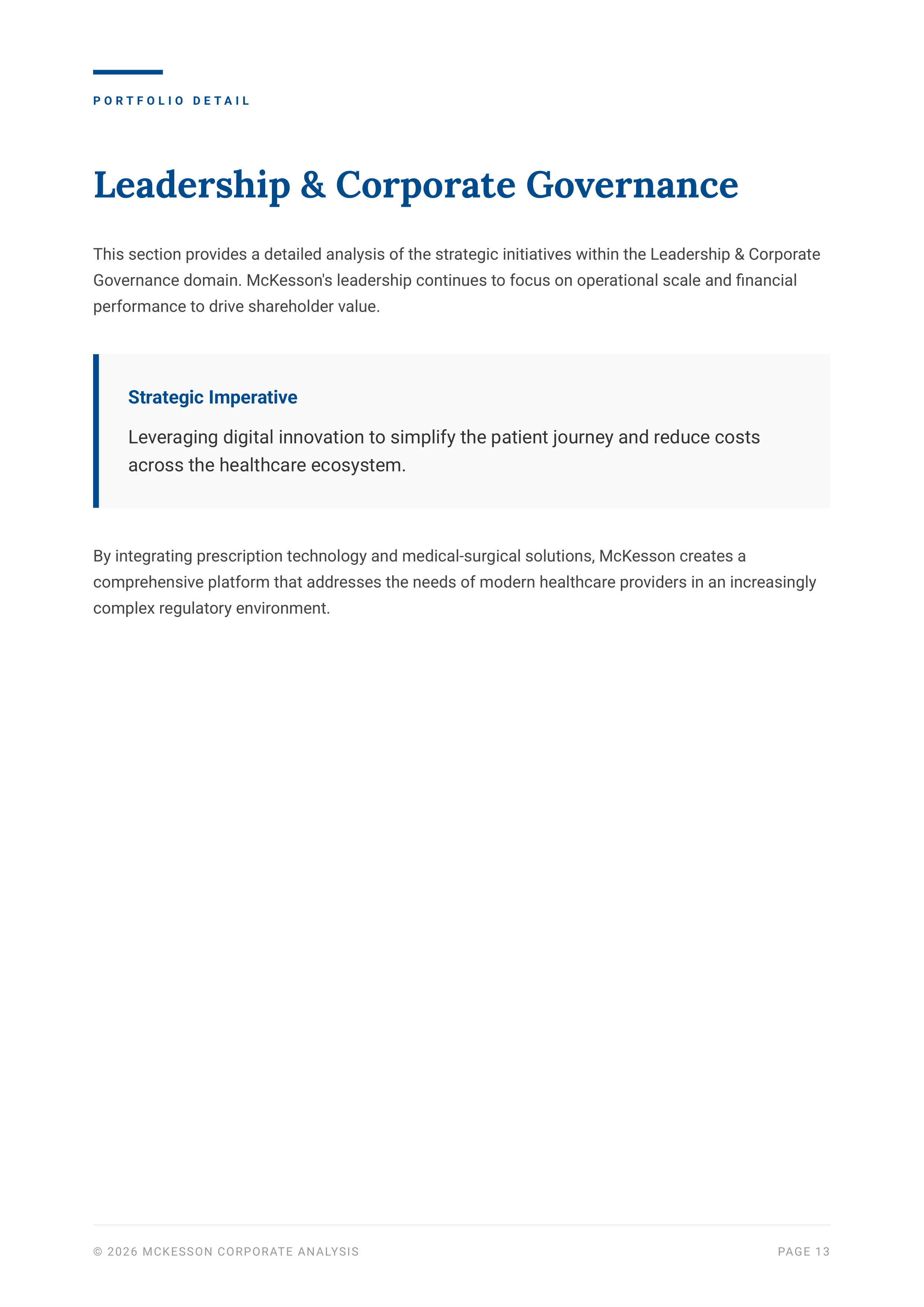 McKesson Corporation’s Strategic Business Segment Portfolio — page 14