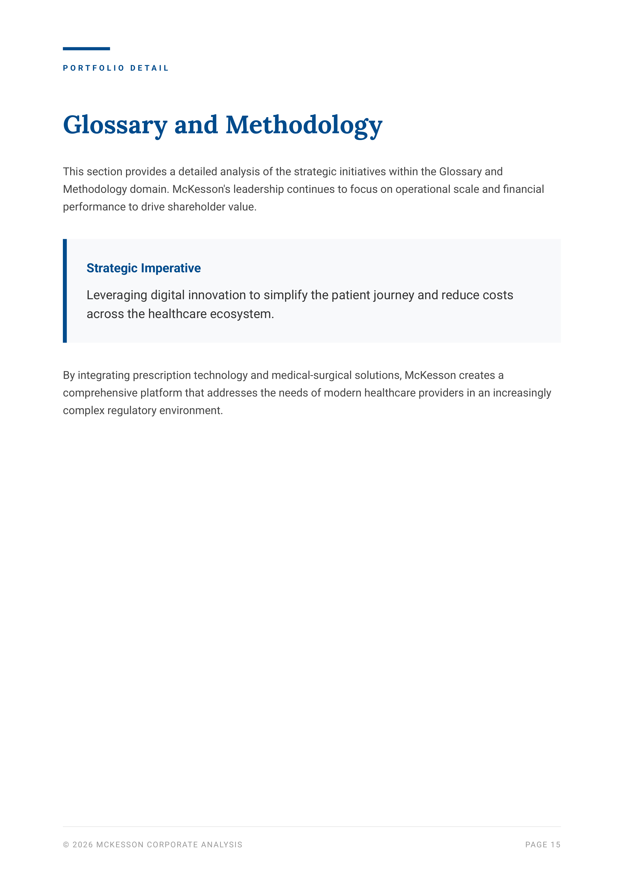 McKesson Corporation’s Strategic Business Segment Portfolio — page 16