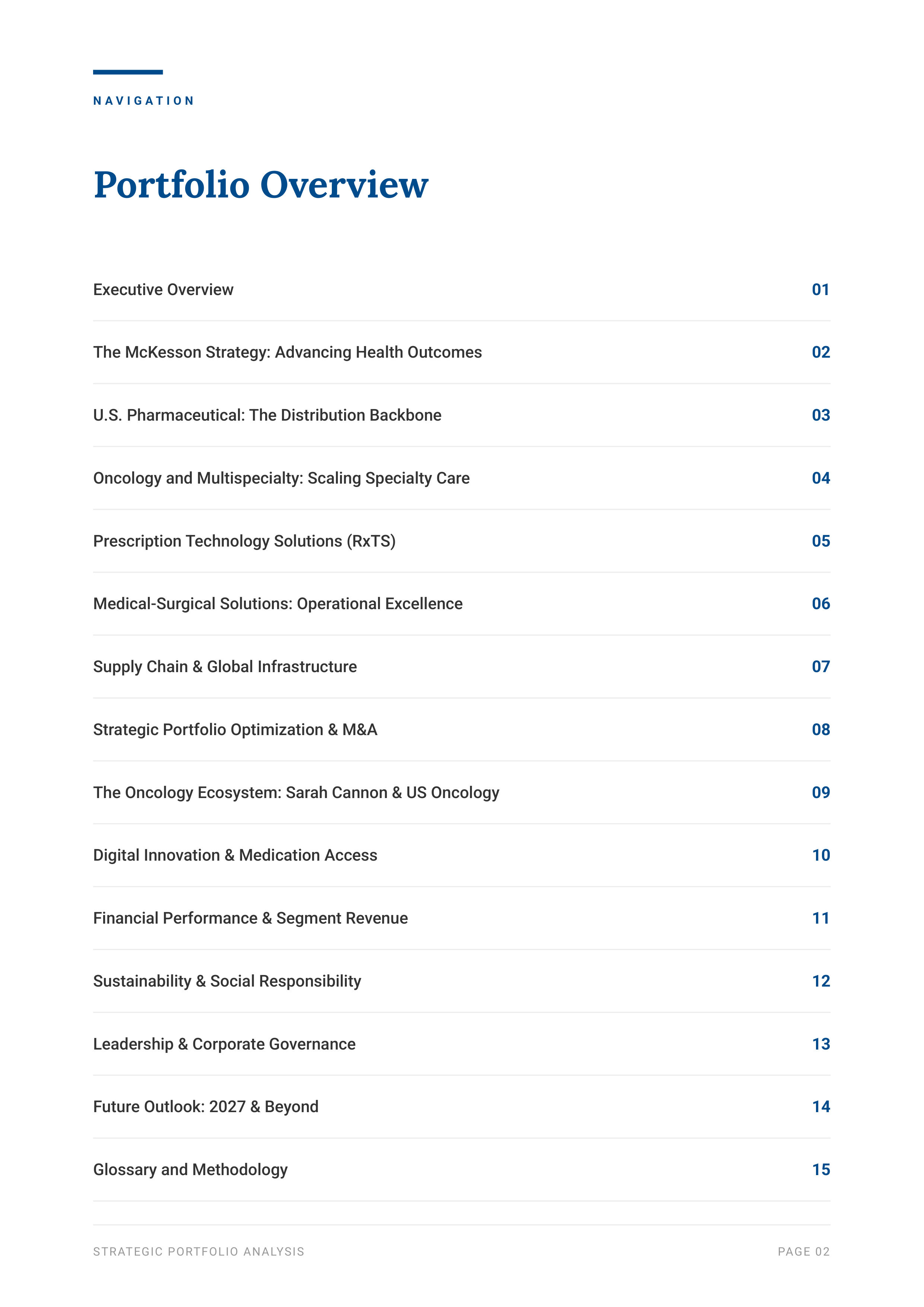 McKesson Corporation’s Strategic Business Segment Portfolio — page 3