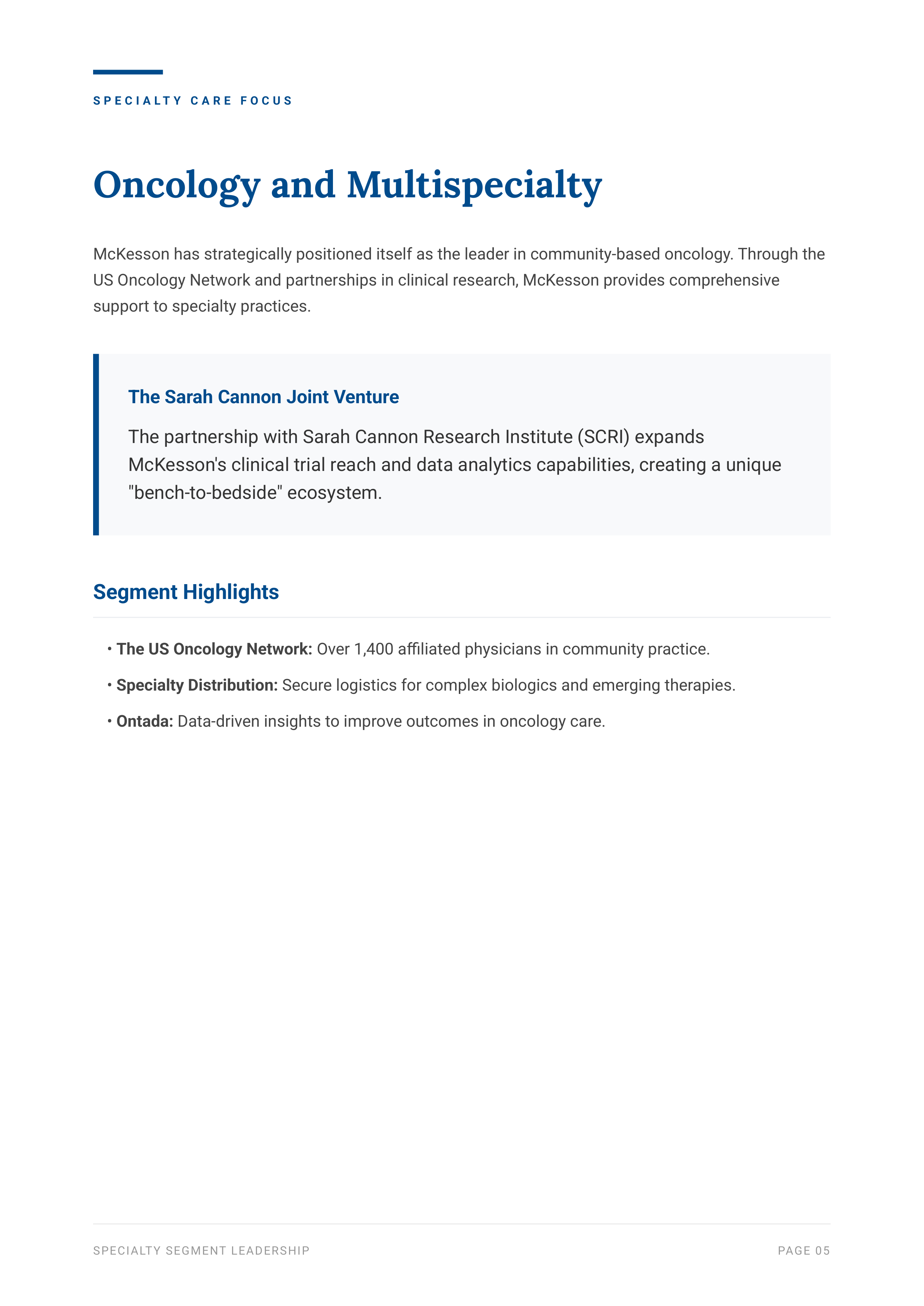 McKesson Corporation’s Strategic Business Segment Portfolio — page 6