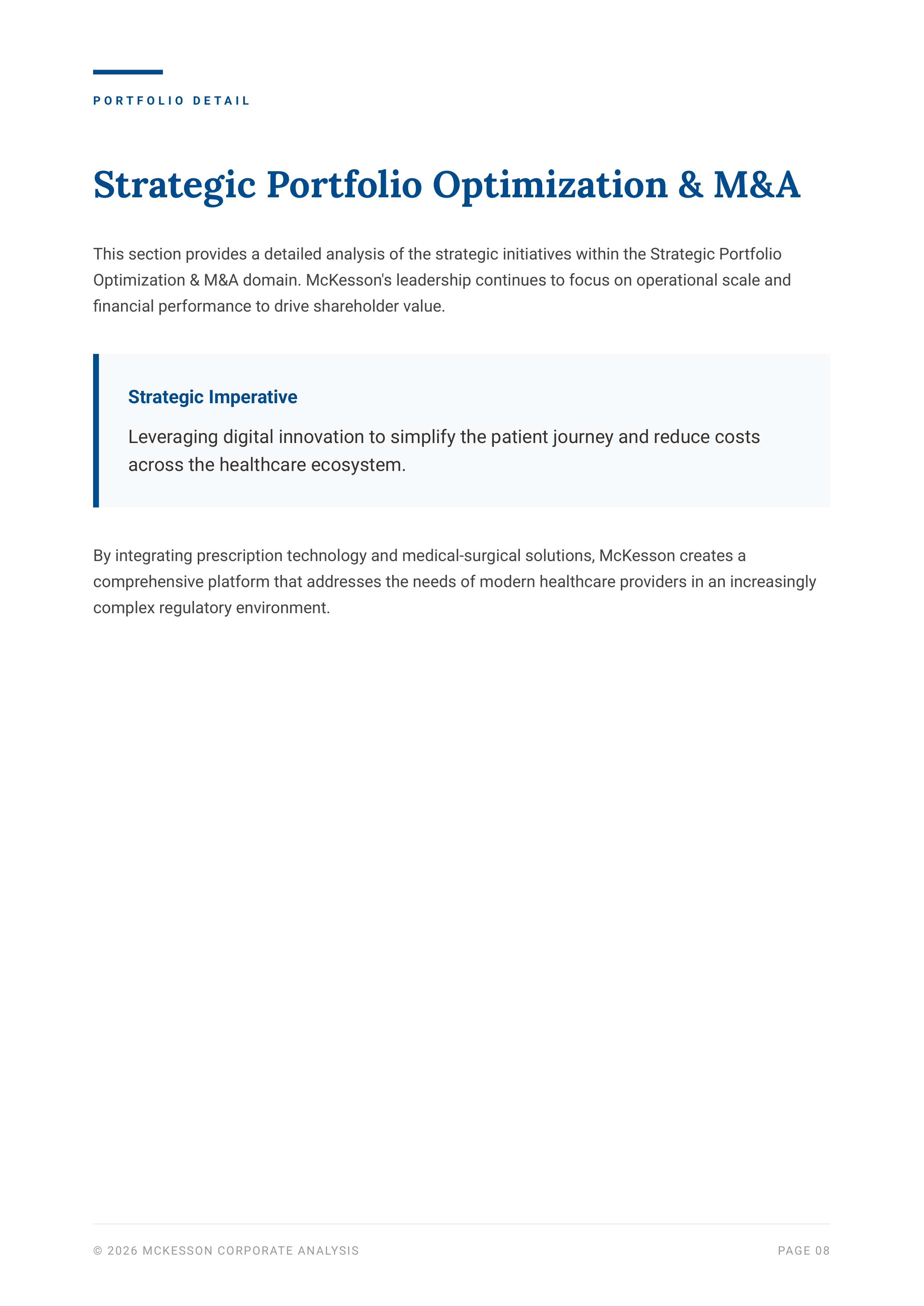 McKesson Corporation’s Strategic Business Segment Portfolio — page 9