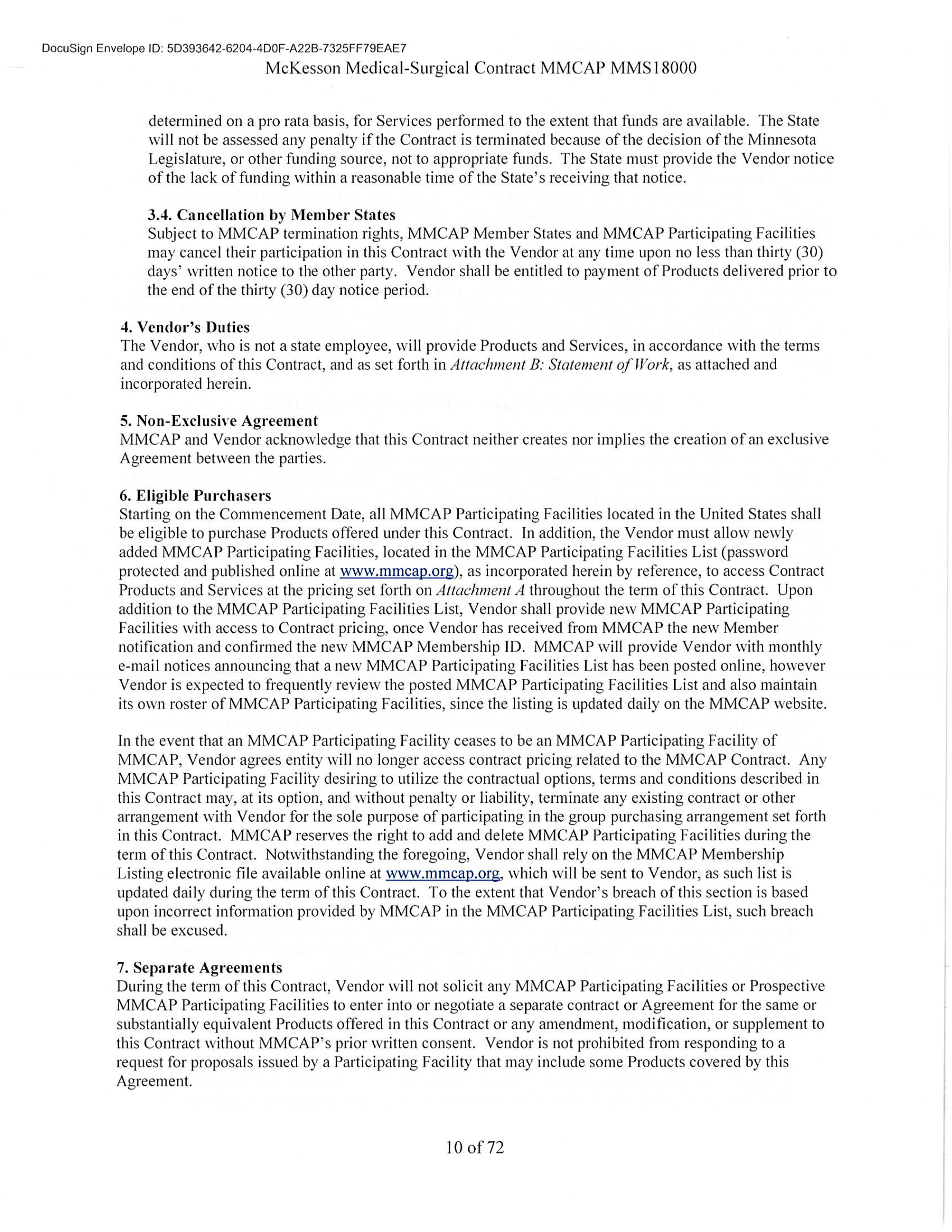 McKesson Medical Surgical Contract — page 10