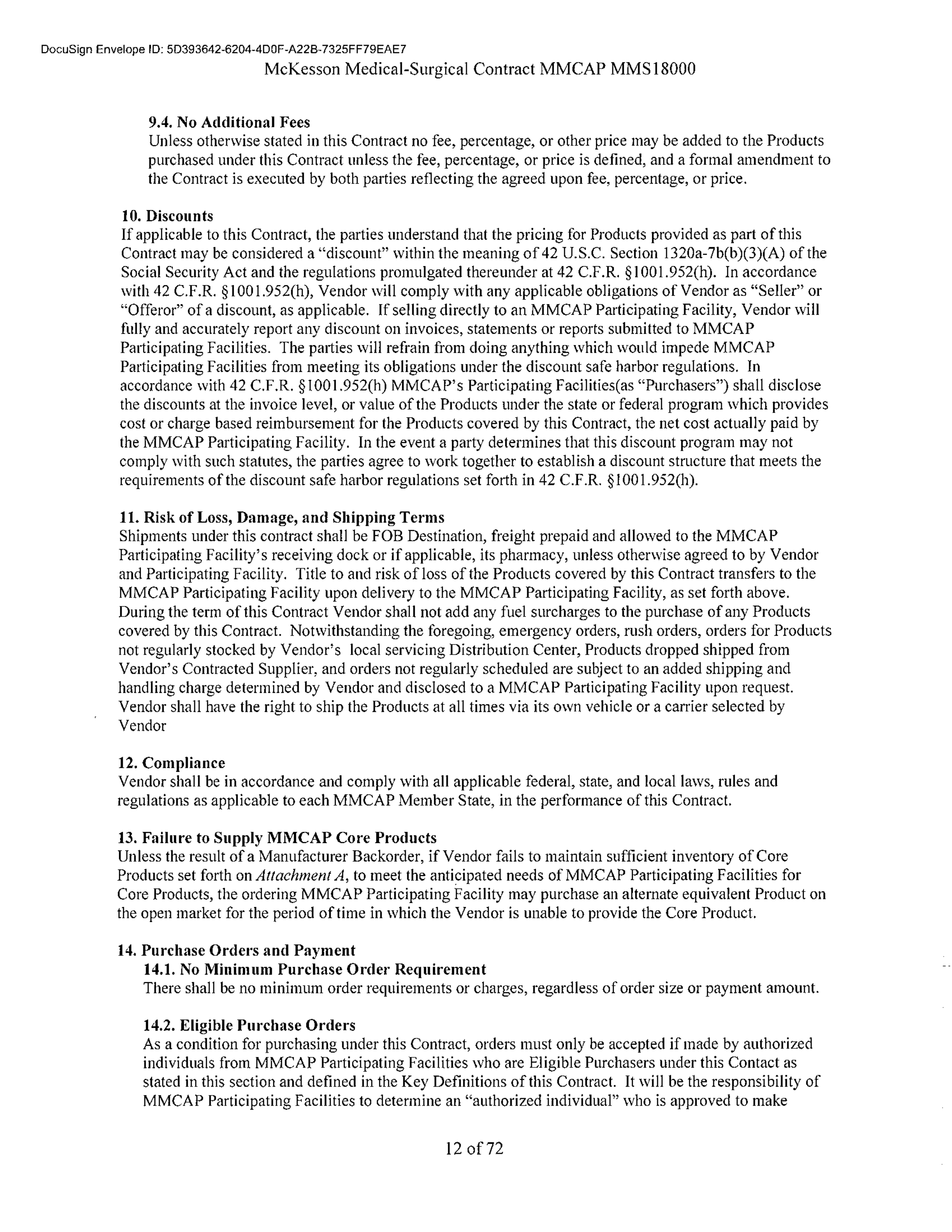 McKesson Medical Surgical Contract — page 12