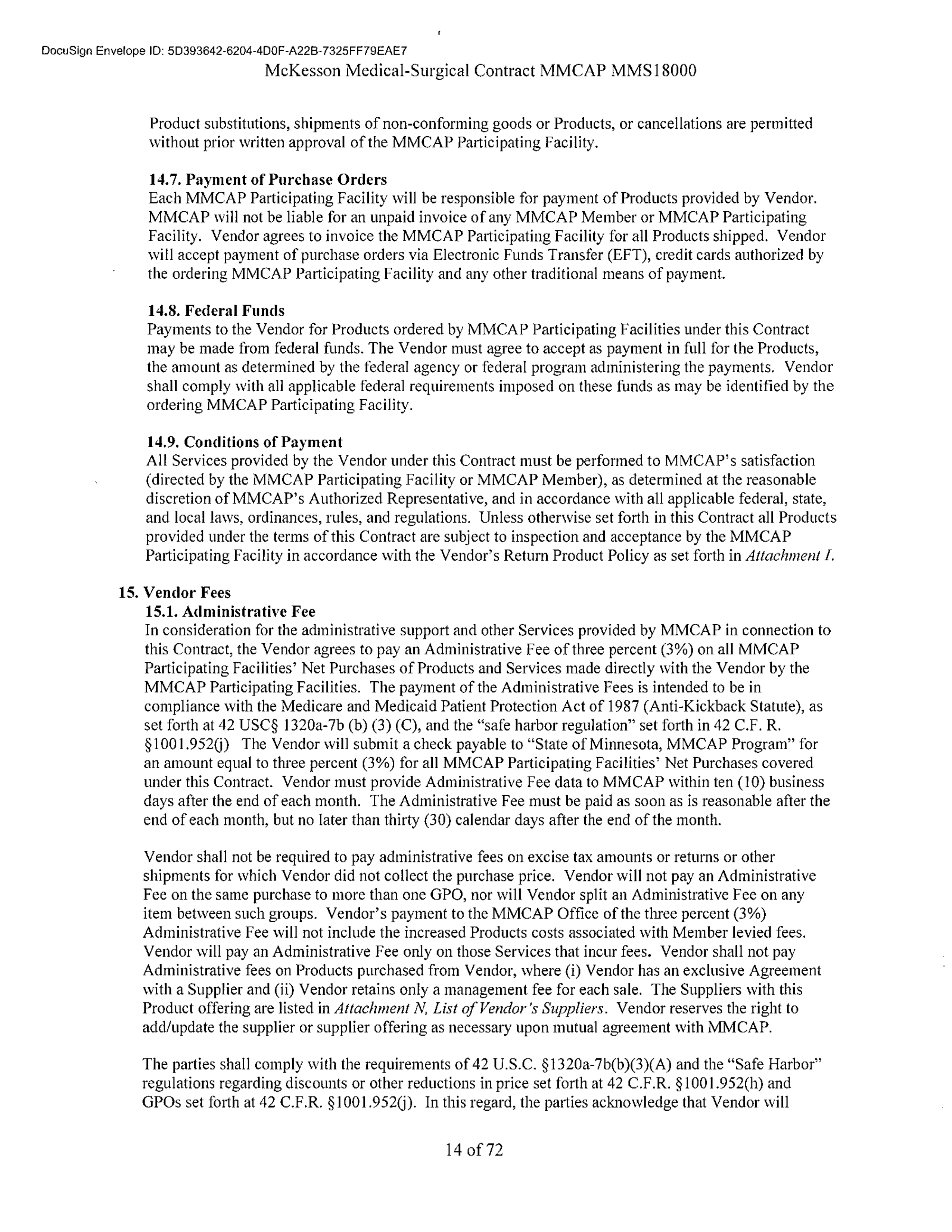 McKesson Medical Surgical Contract — page 14