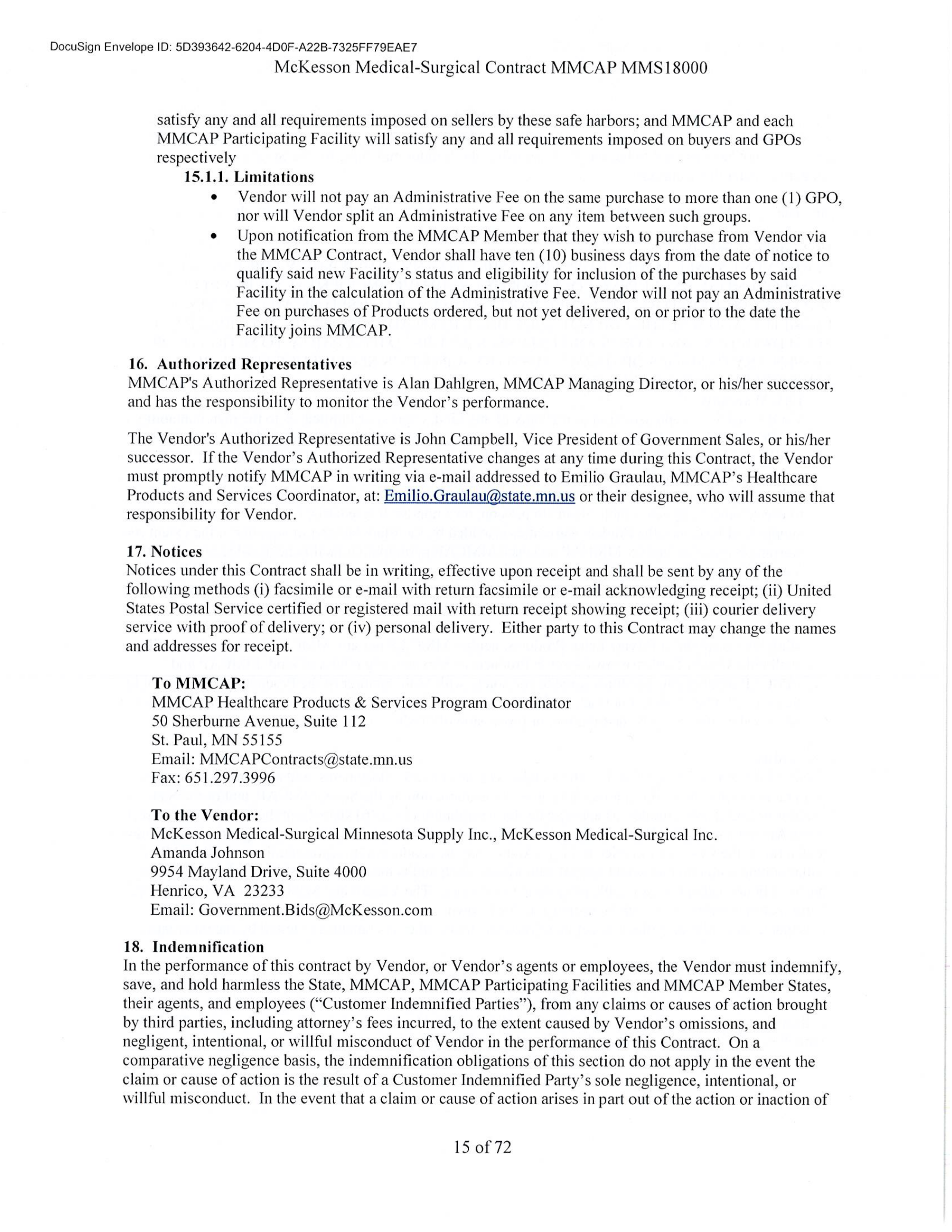 McKesson Medical Surgical Contract — page 15
