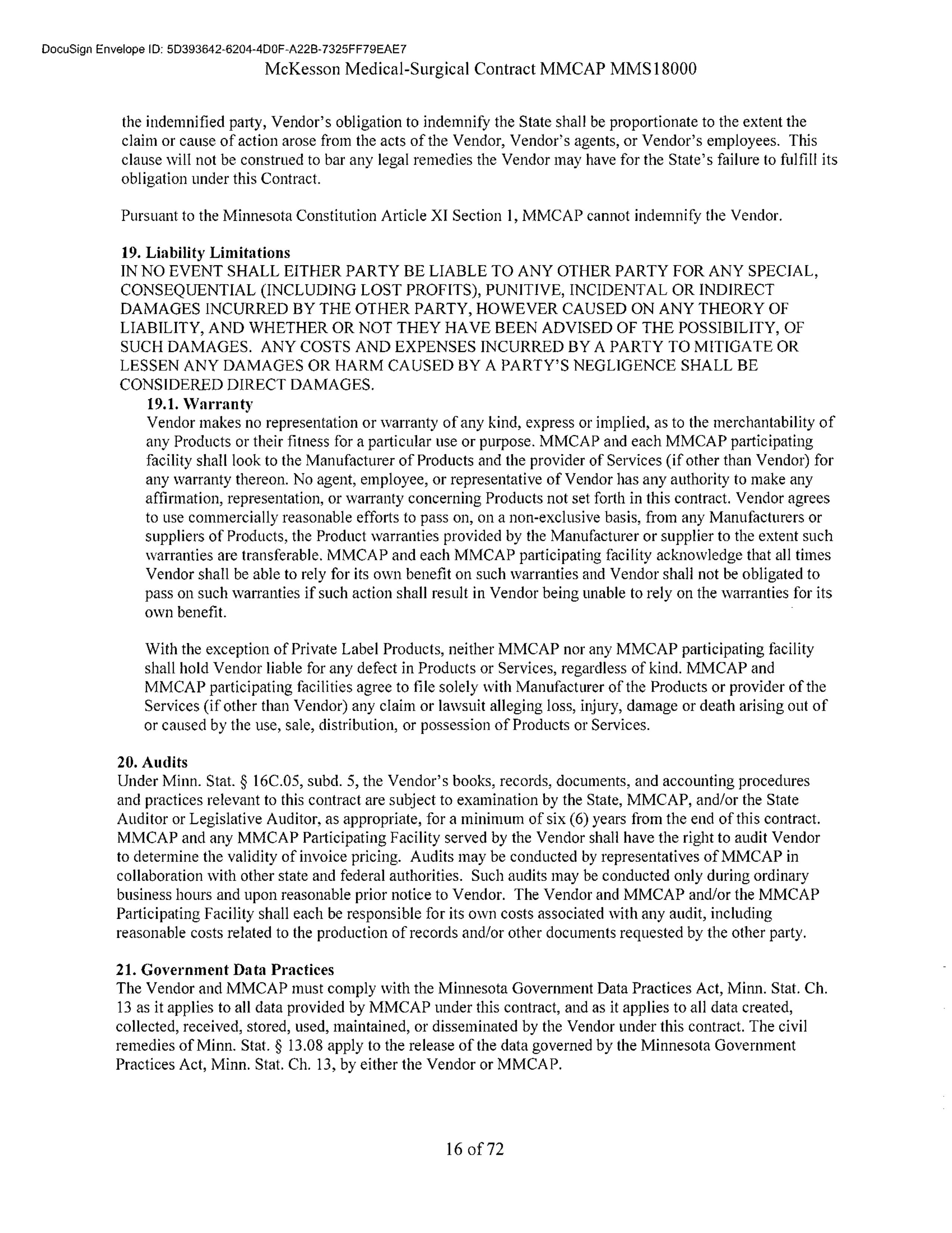 McKesson Medical Surgical Contract — page 16