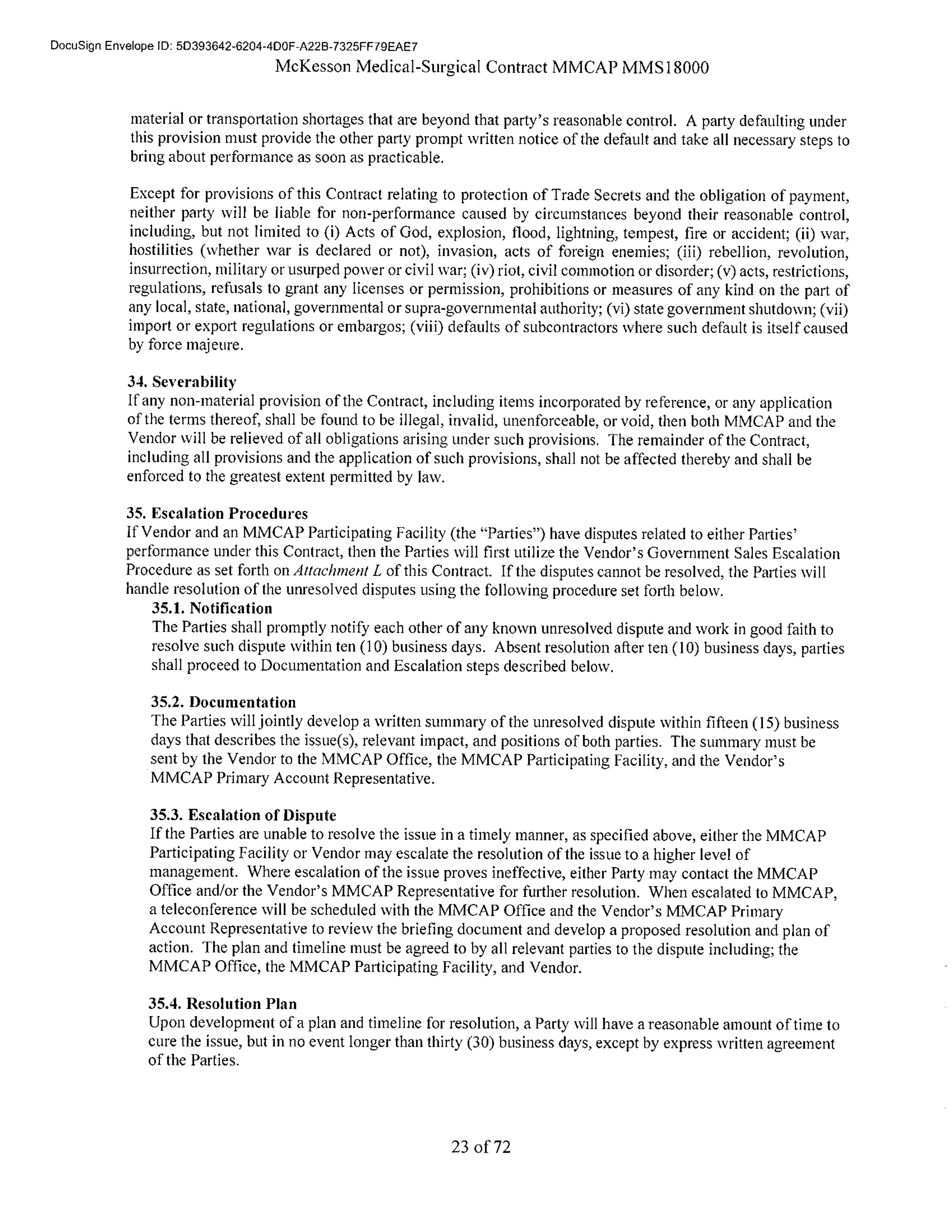 McKesson Medical Surgical Contract — page 23