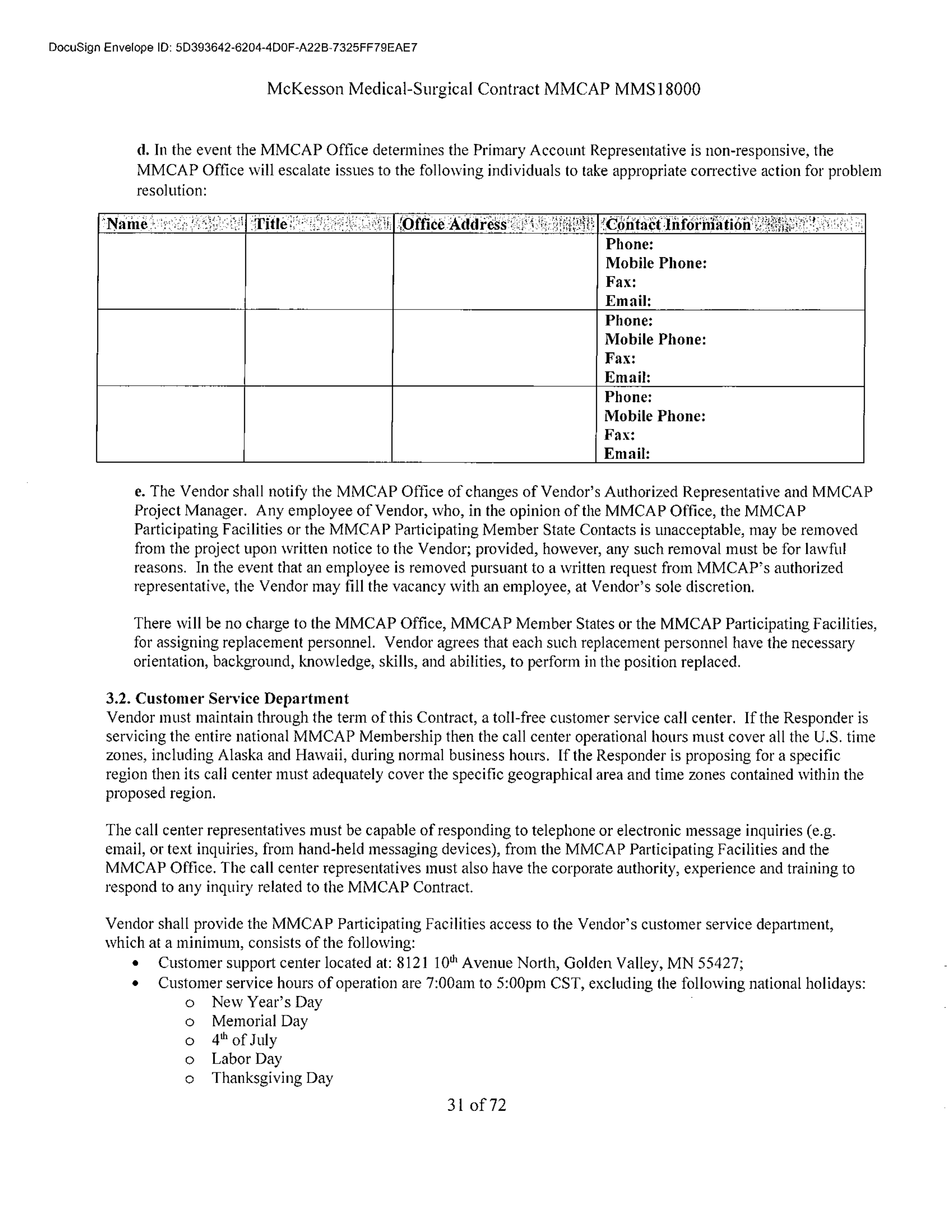 McKesson Medical Surgical Contract — page 31
