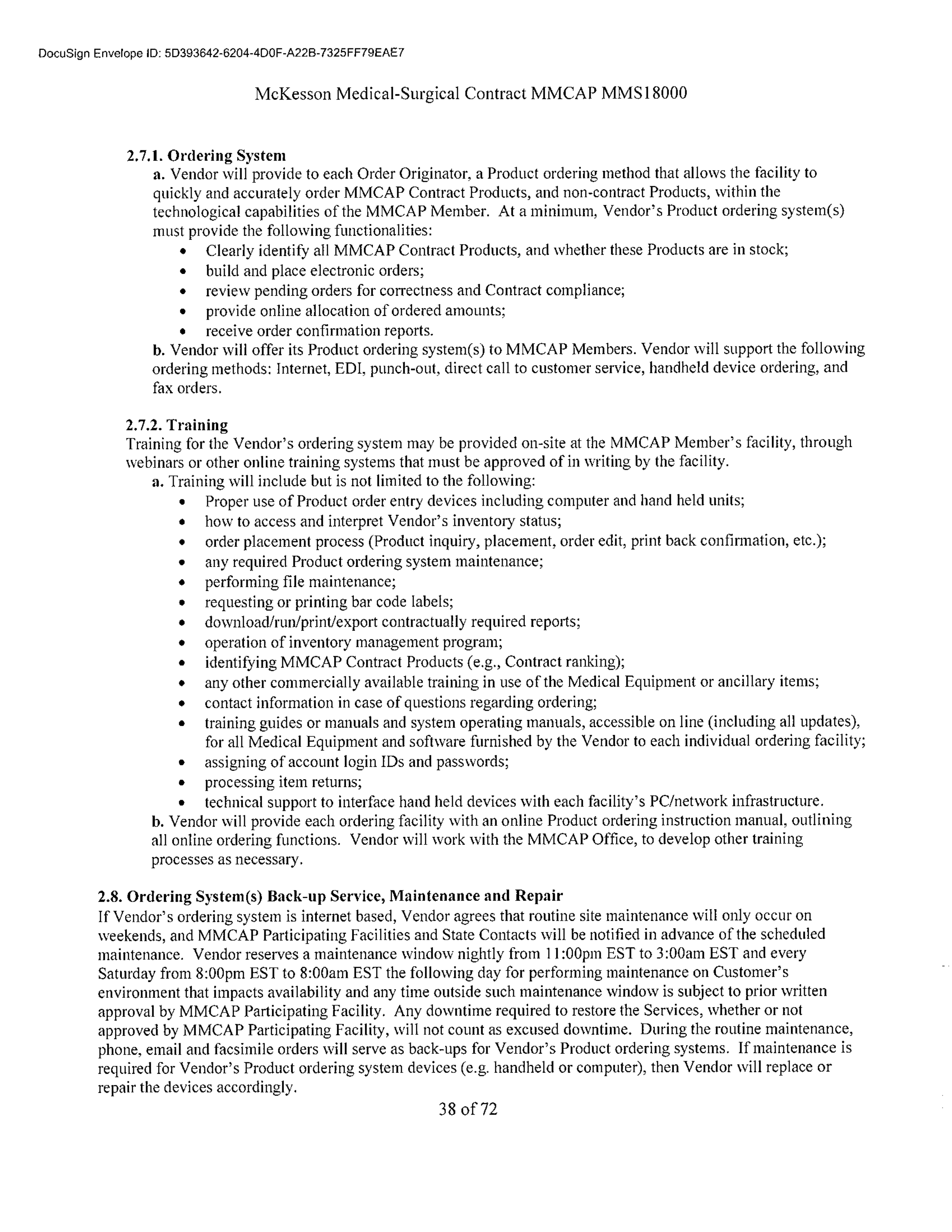 McKesson Medical Surgical Contract — page 38