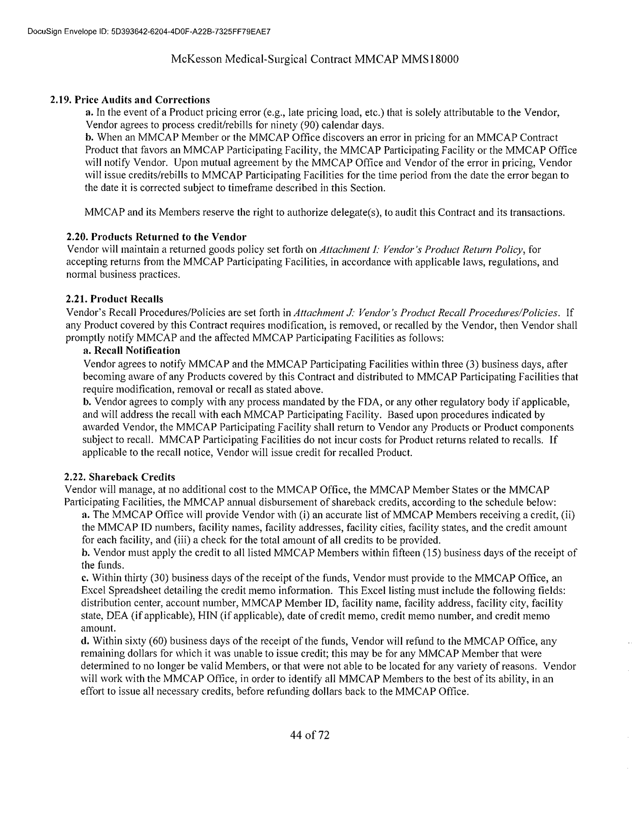 McKesson Medical Surgical Contract — page 44