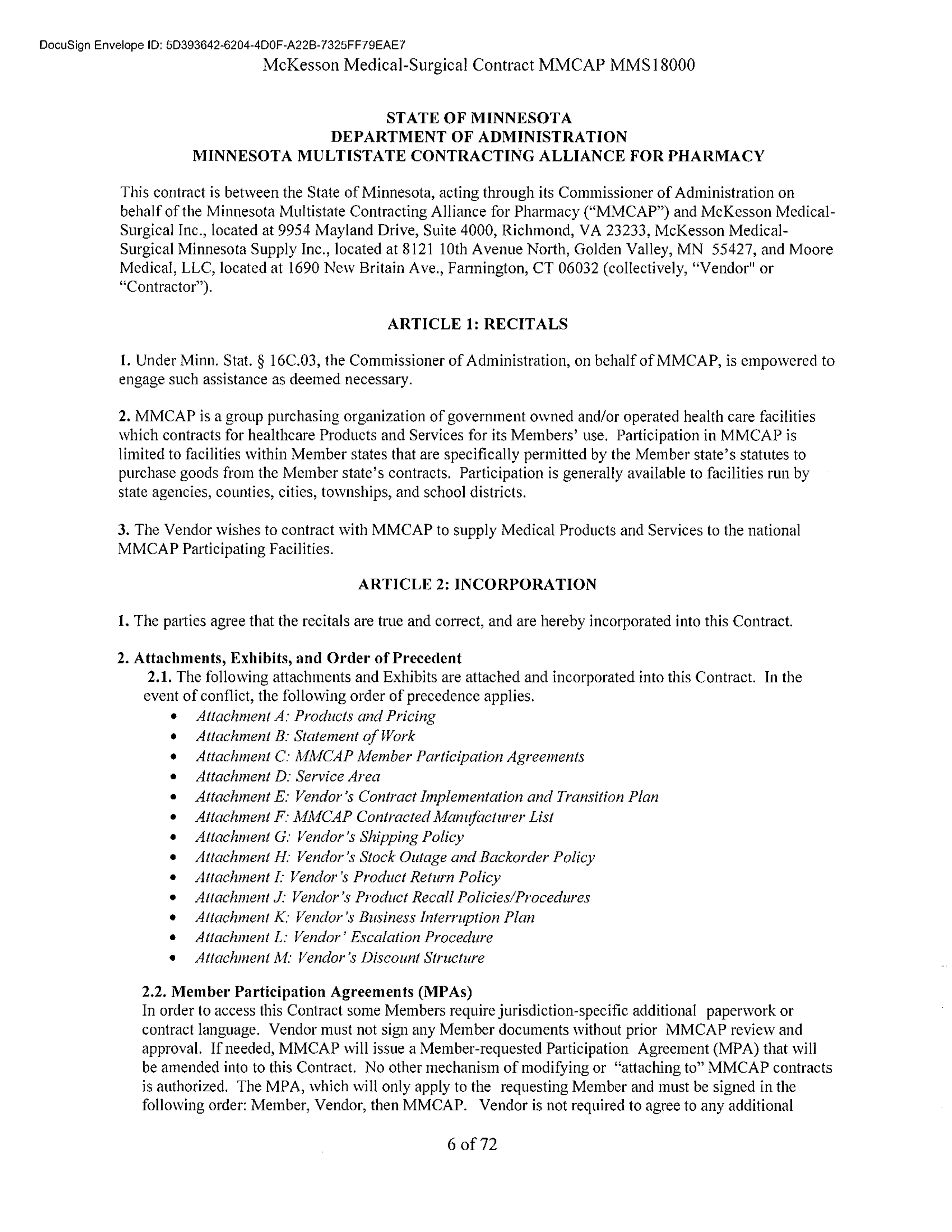 McKesson Medical Surgical Contract — page 6