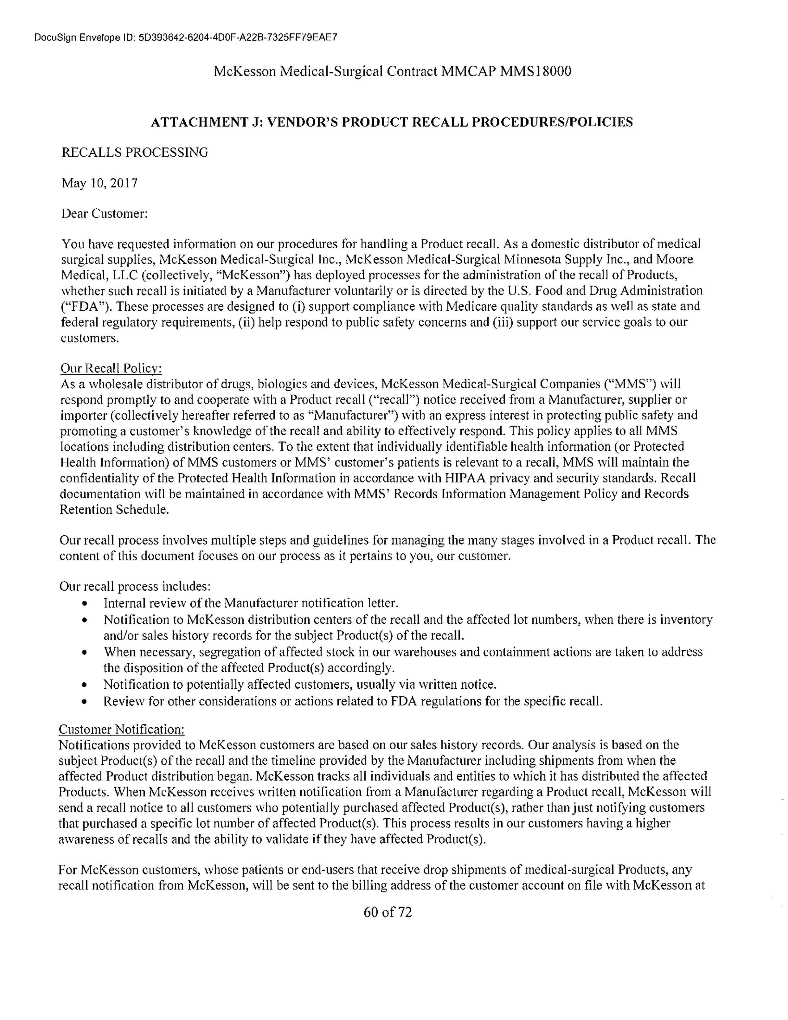 McKesson Medical Surgical Contract — page 60