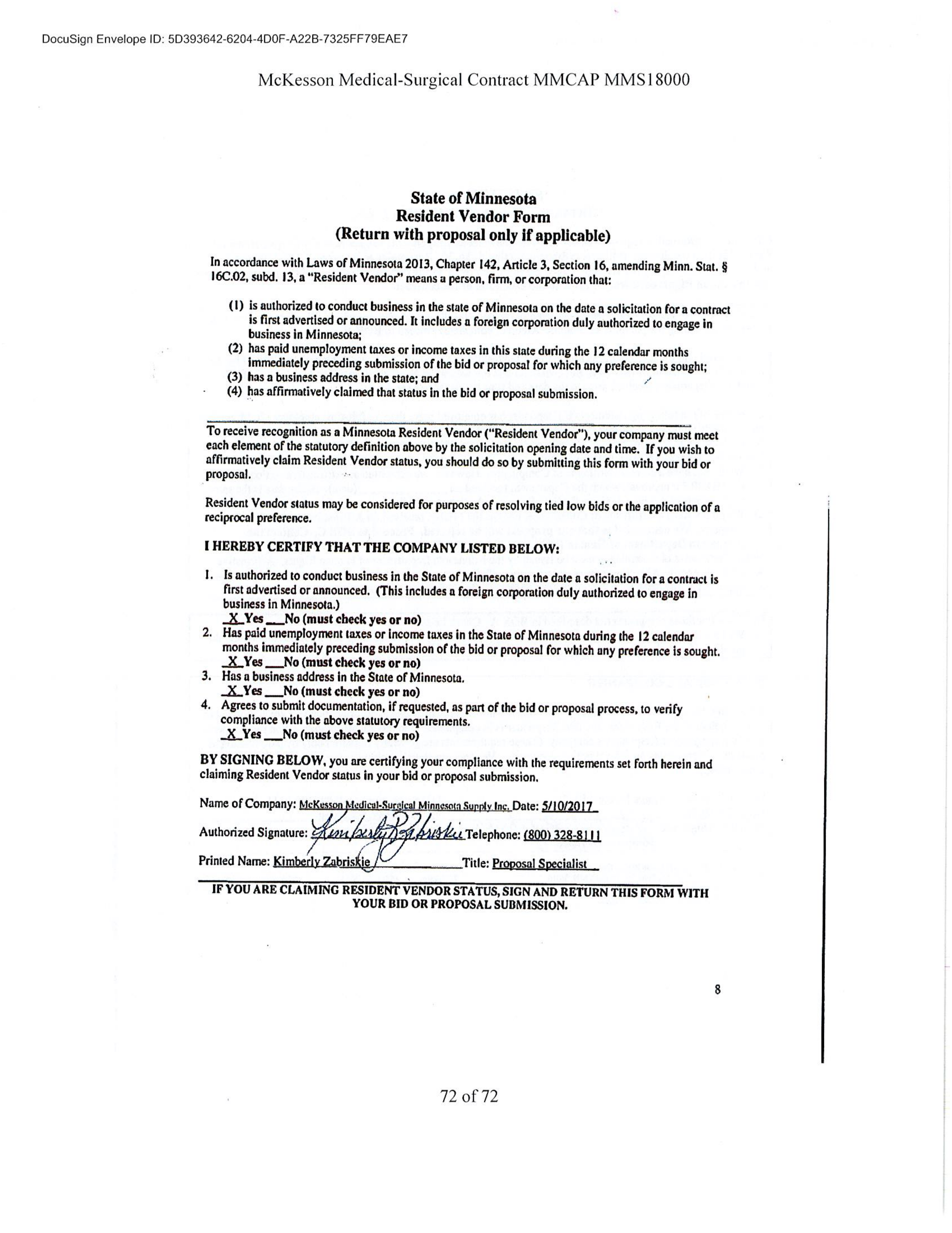 McKesson Medical Surgical Contract — page 72