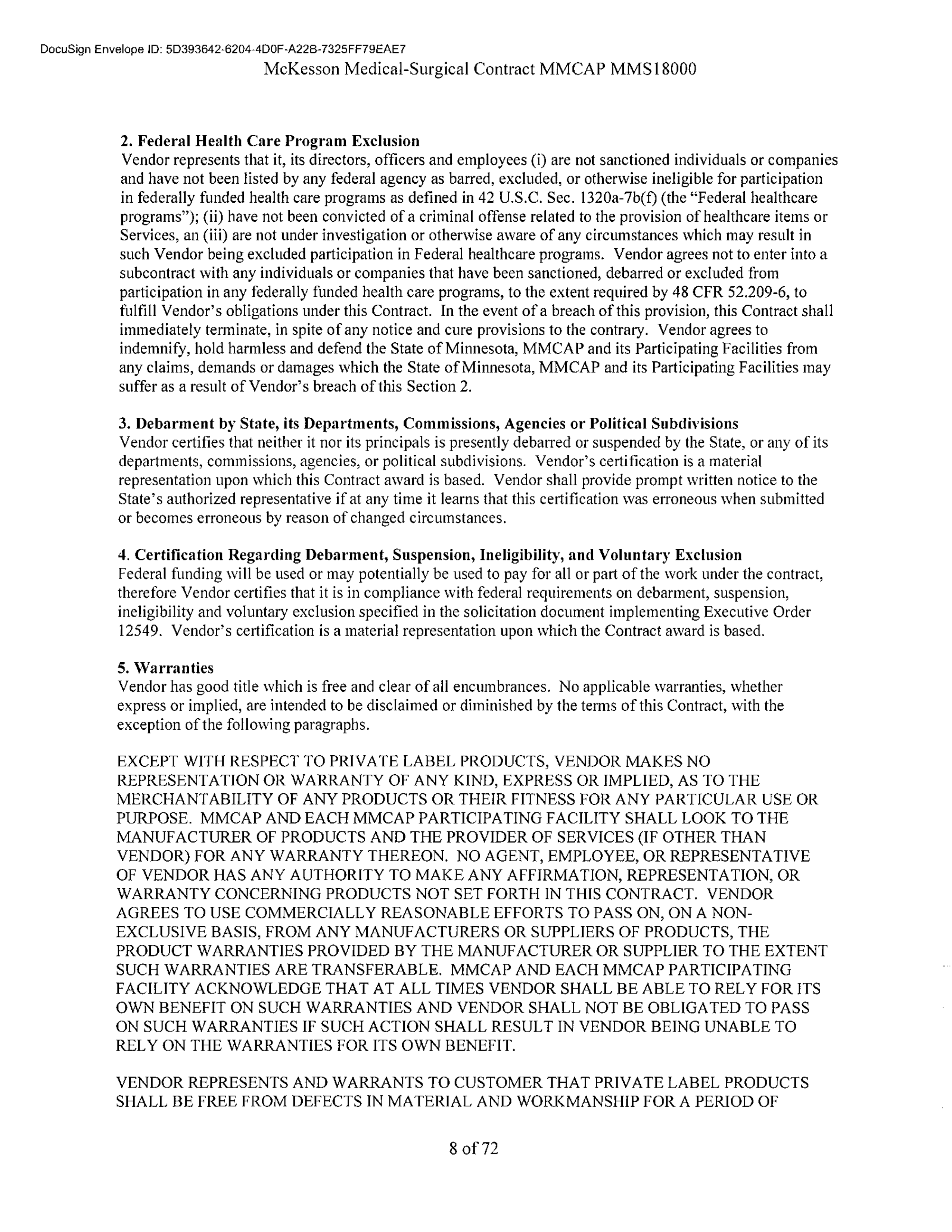 McKesson Medical Surgical Contract — page 8