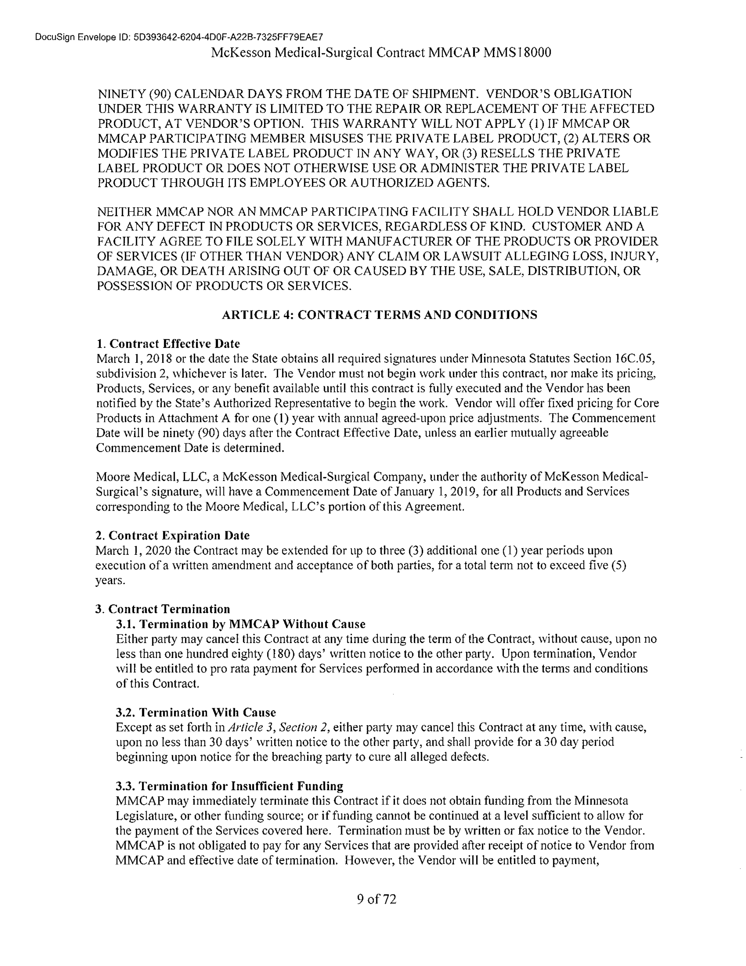 McKesson Medical Surgical Contract — page 9