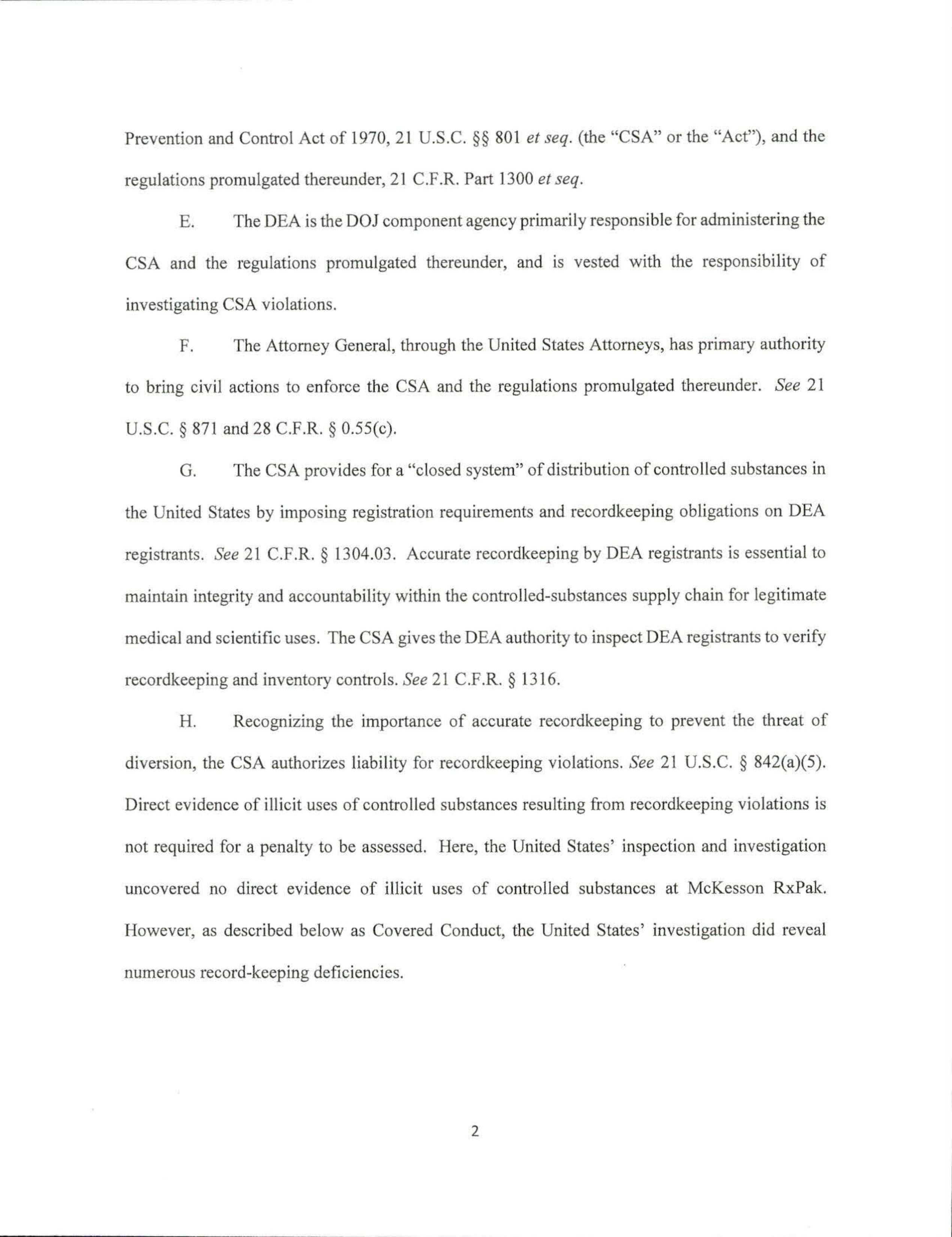 McKesson Settlement Agreement — page 2