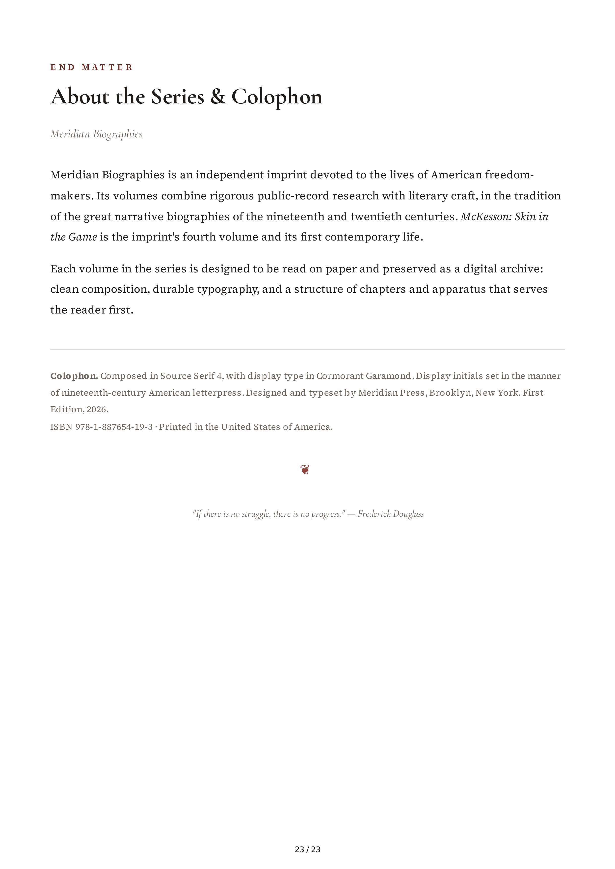 McKesson Skin in the Game Biography — page 23