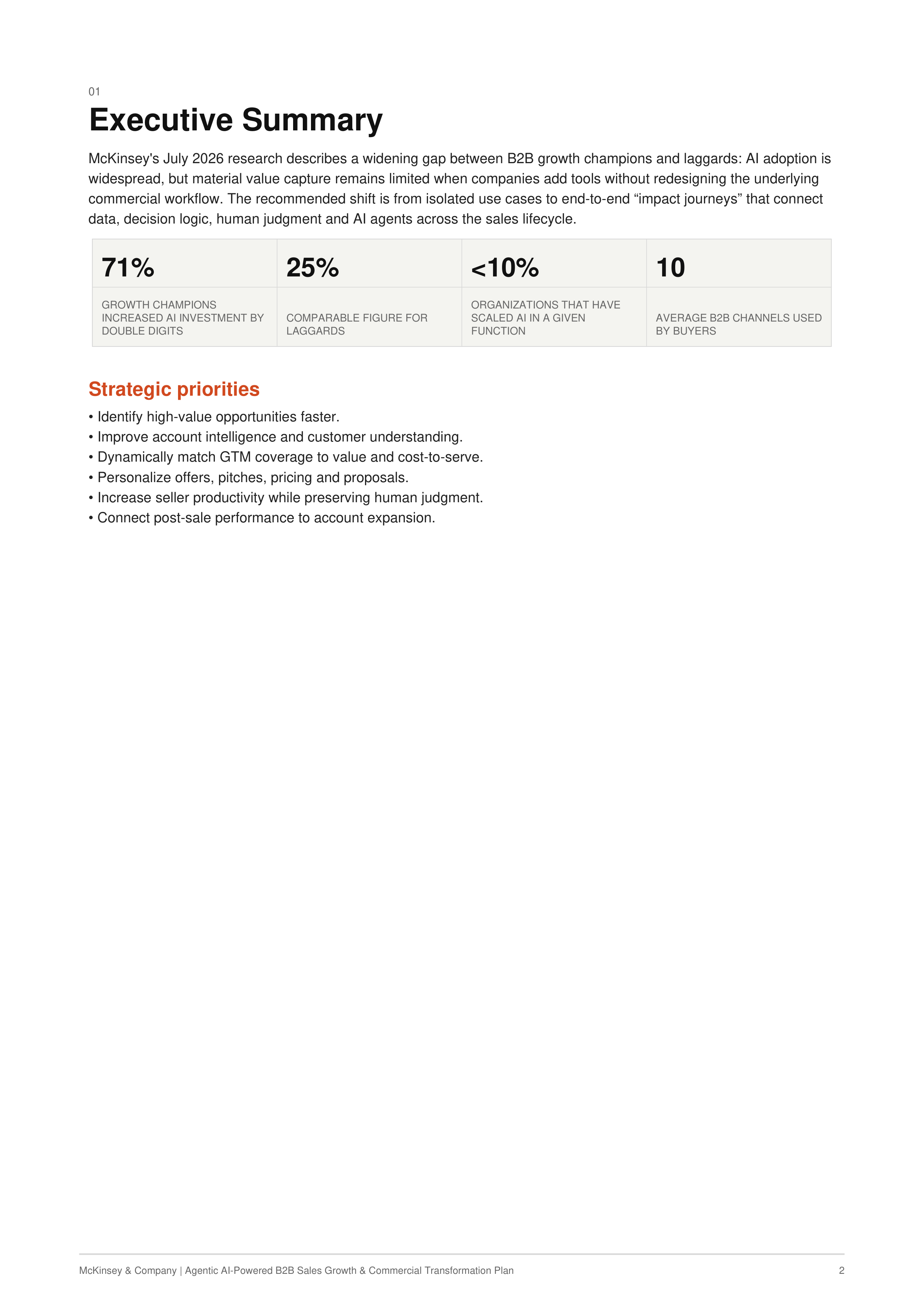 McKinsey Agentic AI-Powered B2B Sales Growth & Commercial Transformation Plan — page 2