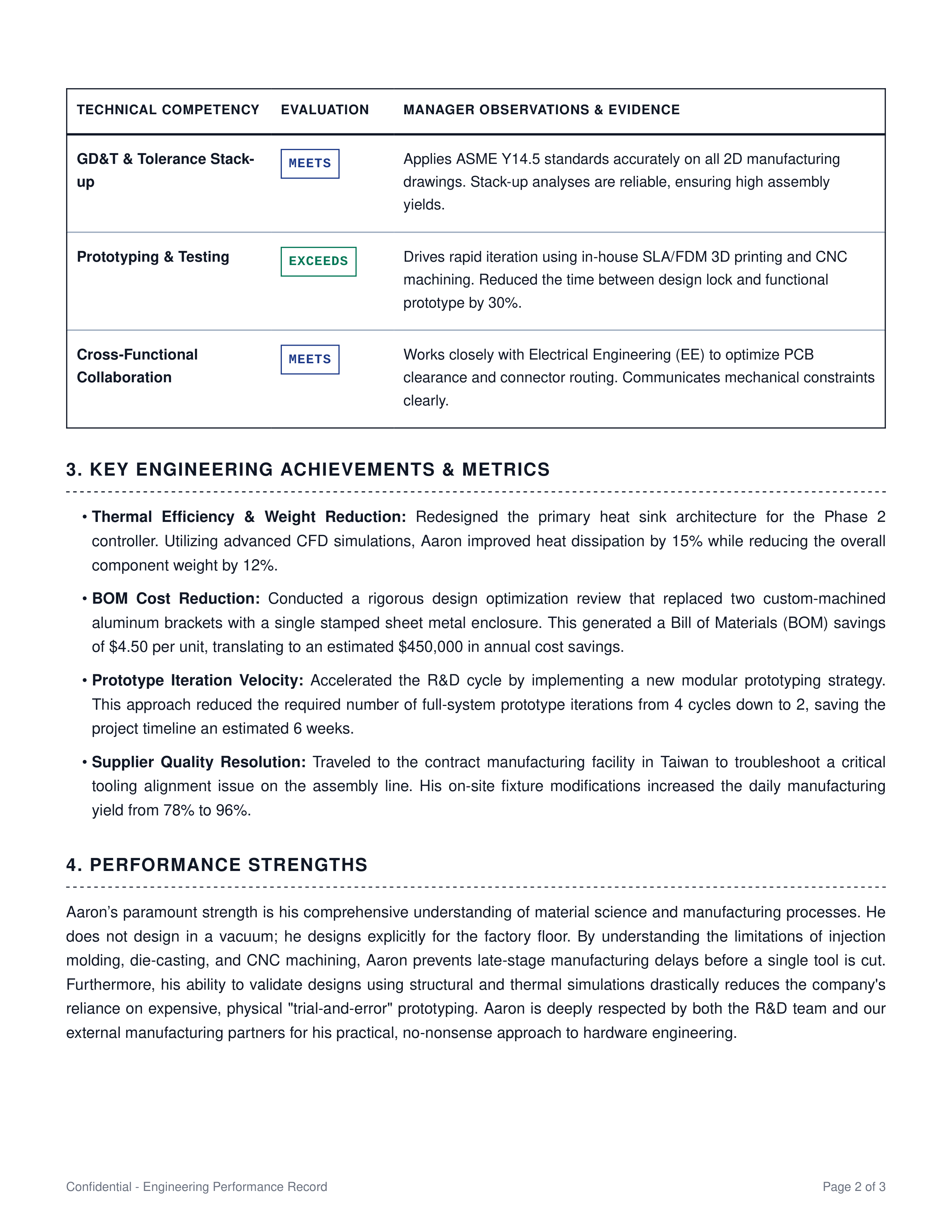 Mechanical Engineer Performance Review — page 2