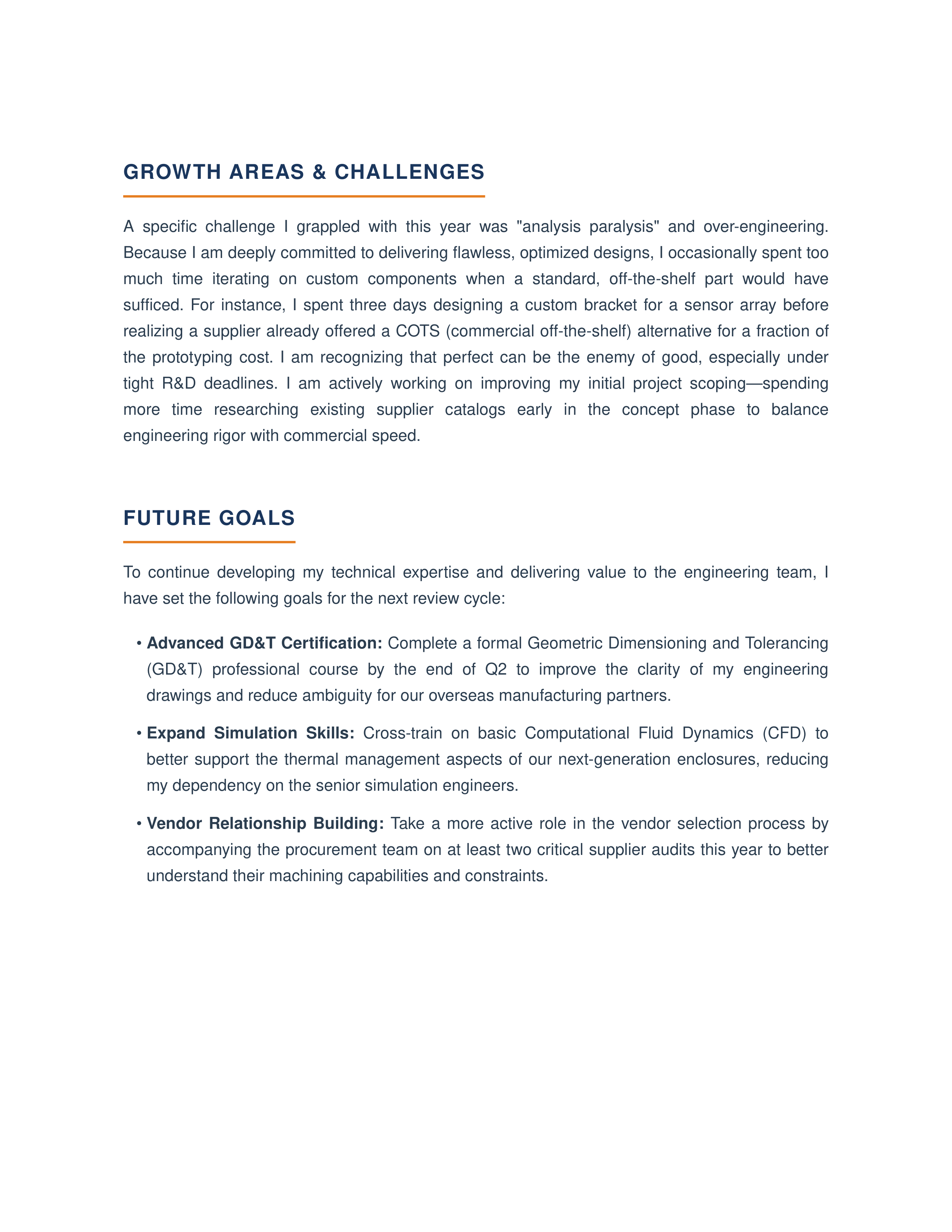 Mechanical Engineer Self Performance Review — page 2