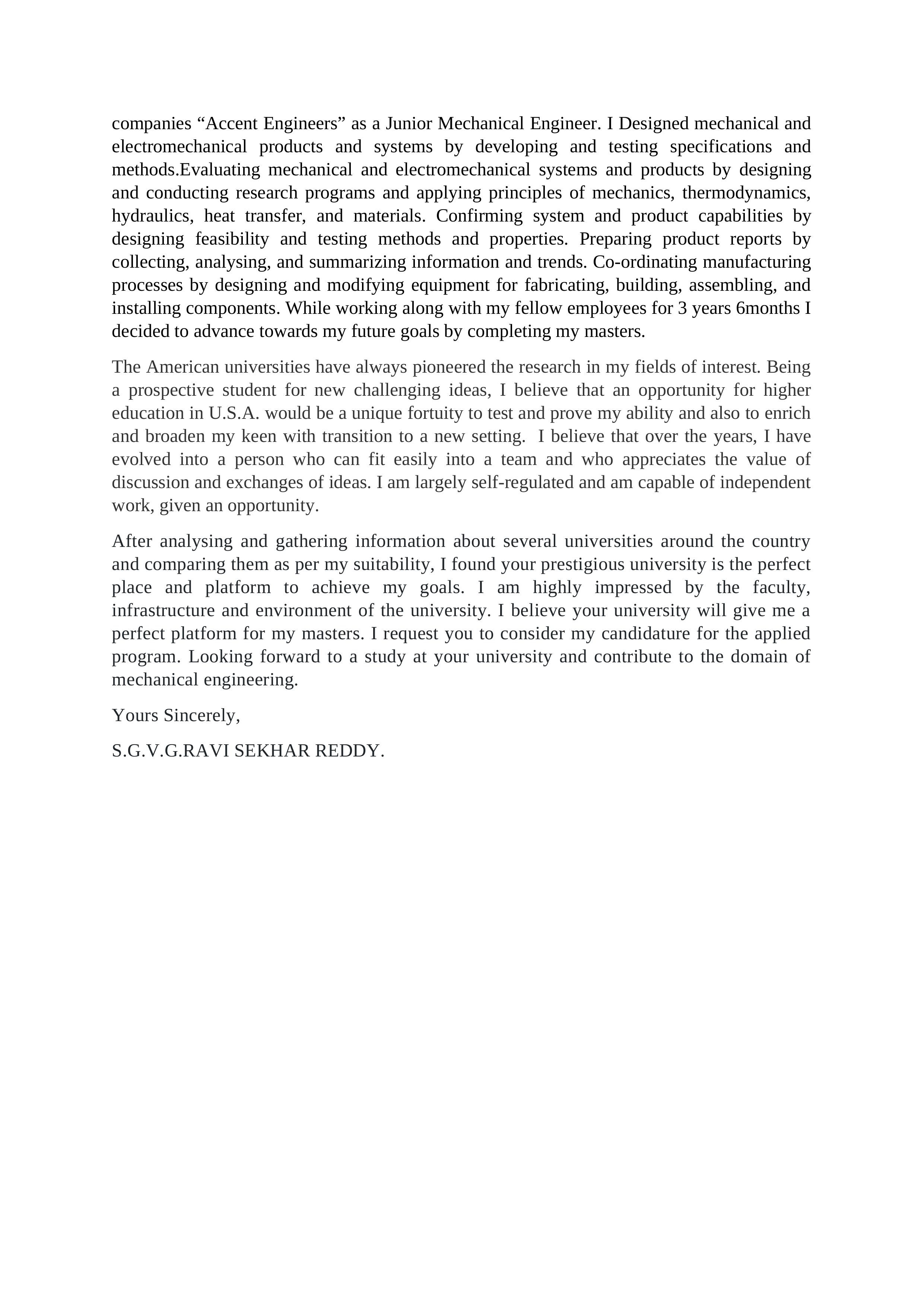 Mechanical Engineer Statement of Purpose — page 2